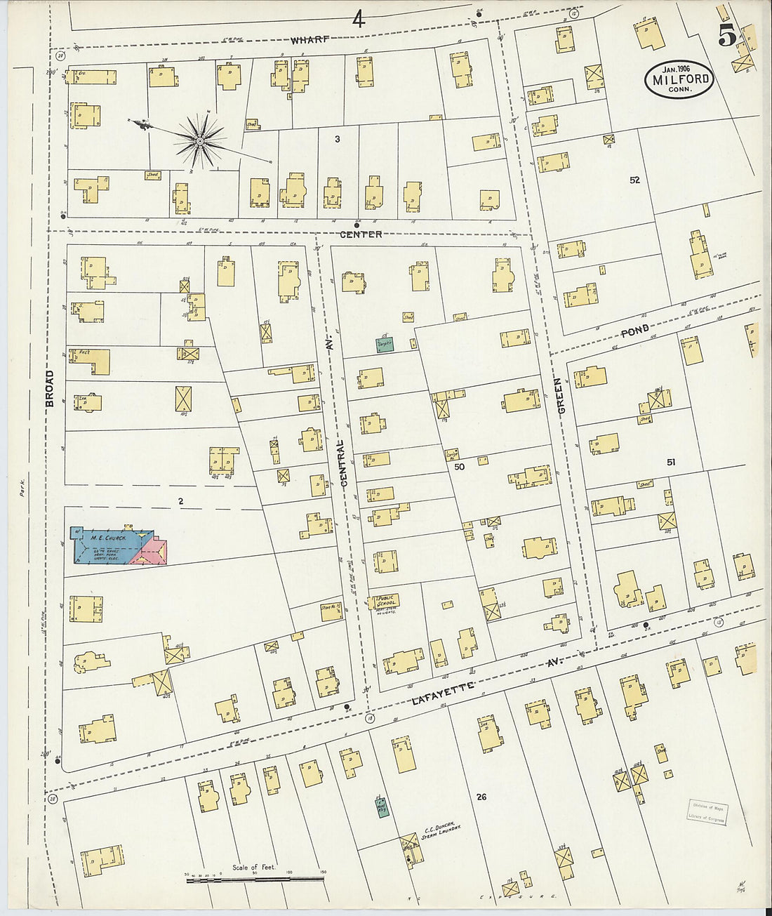 This old map of Milford, New Haven County, Connecticut was created by Sanborn Map Company in 1906