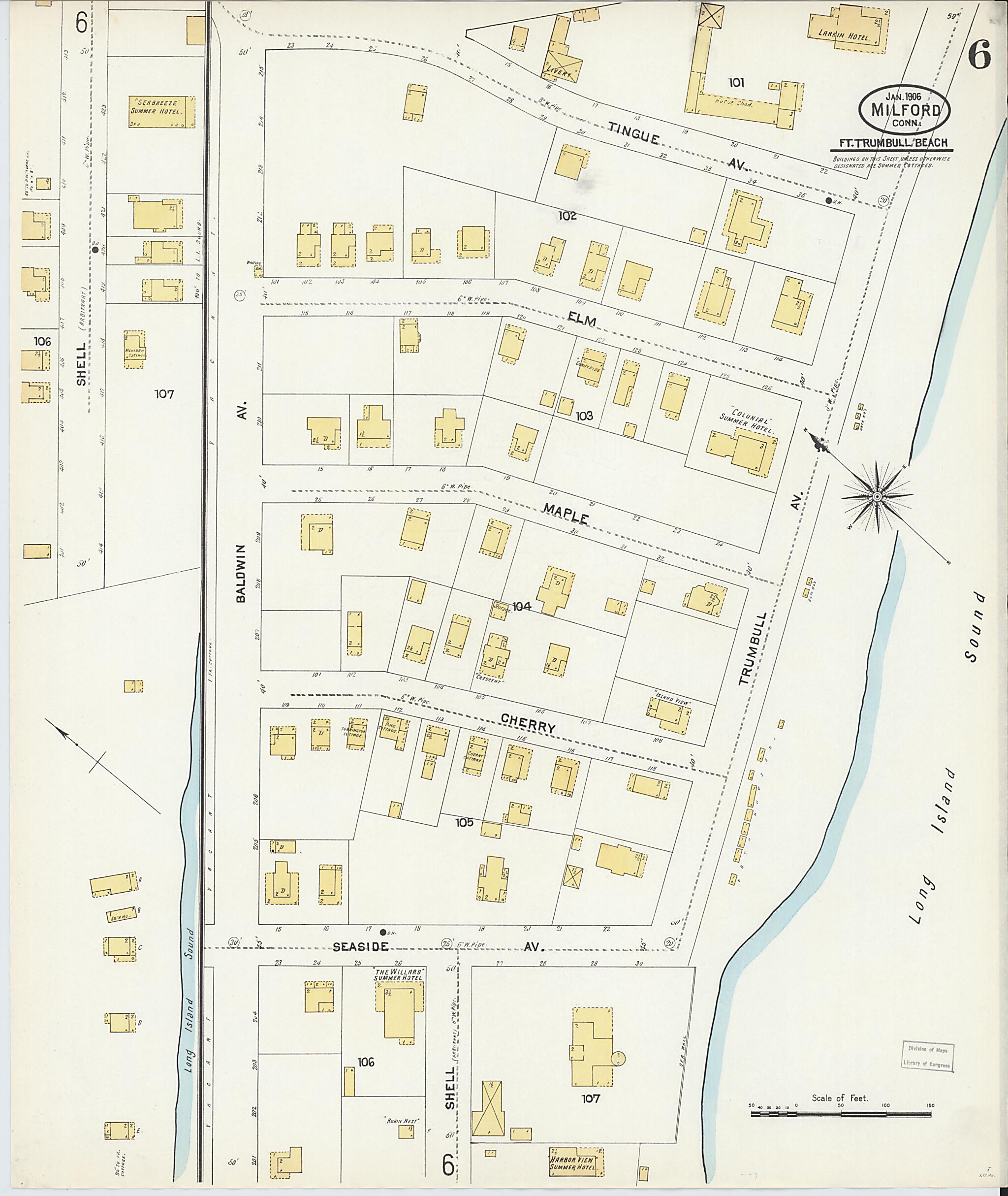 This old map of Milford, New Haven County, Connecticut was created by Sanborn Map Company in 1906