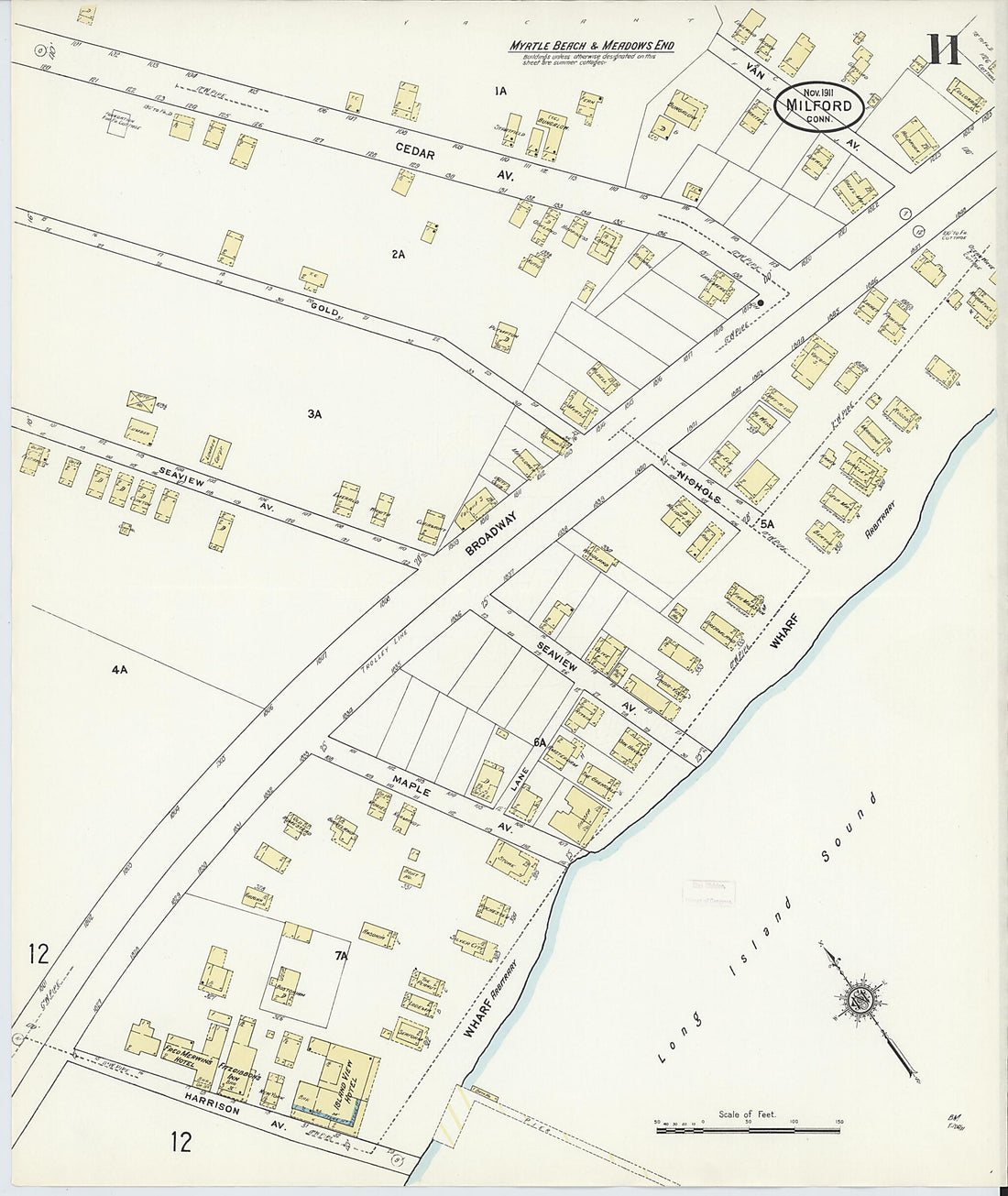This old map of Milford, New Haven County, Connecticut was created by Sanborn Map Company in 1911