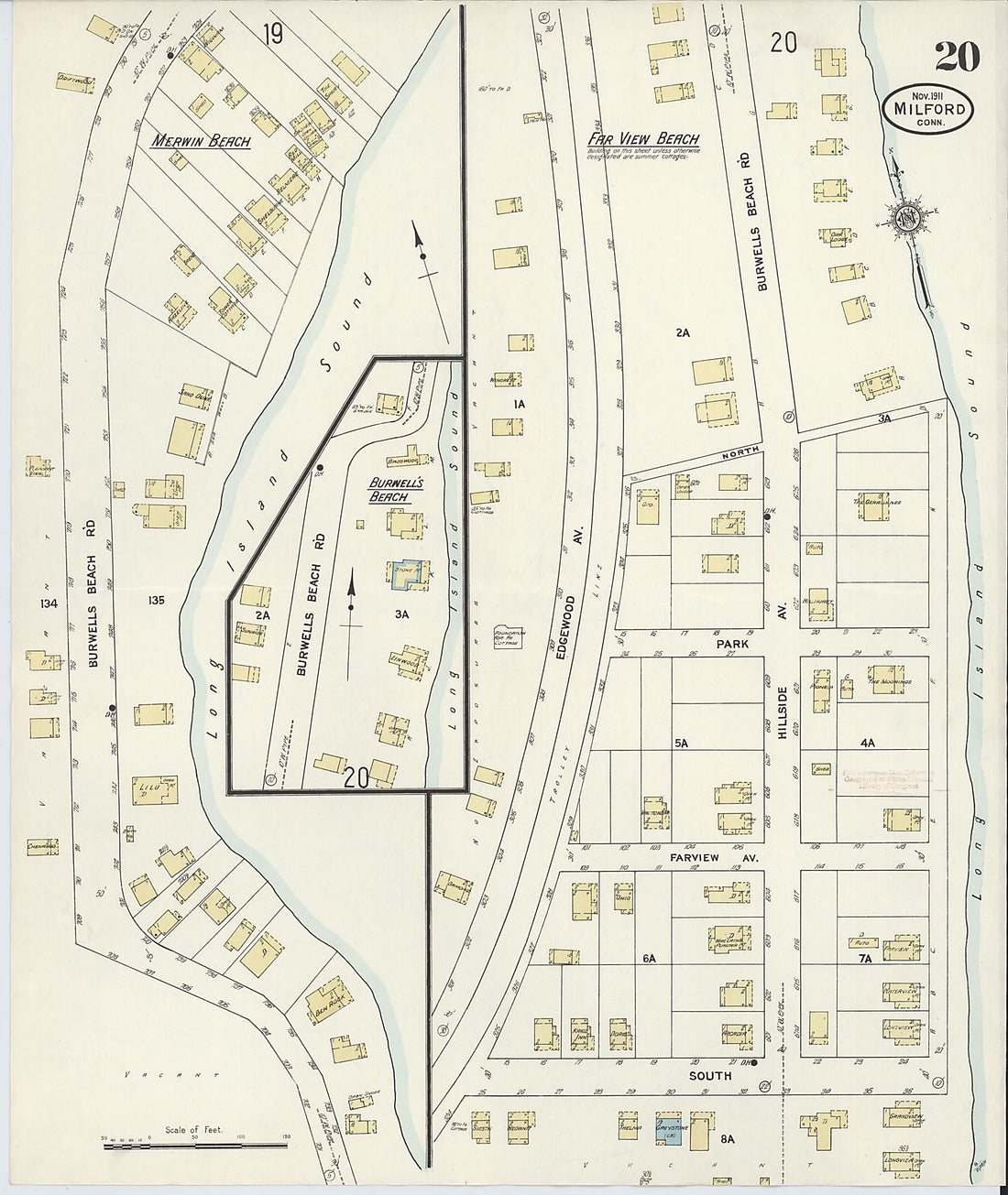 This old map of Milford, New Haven County, Connecticut was created by Sanborn Map Company in 1911