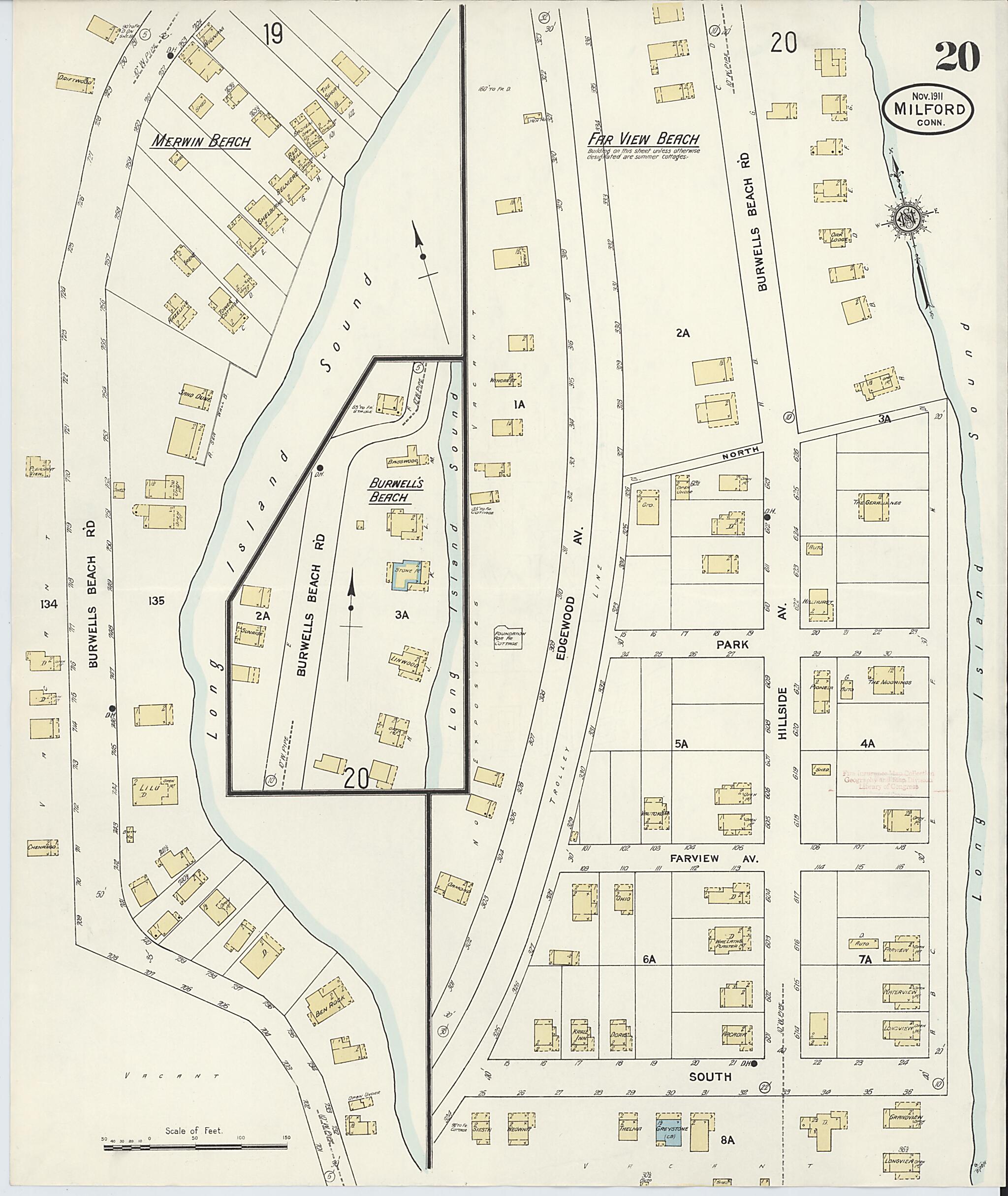 This old map of Milford, New Haven County, Connecticut was created by Sanborn Map Company in 1911