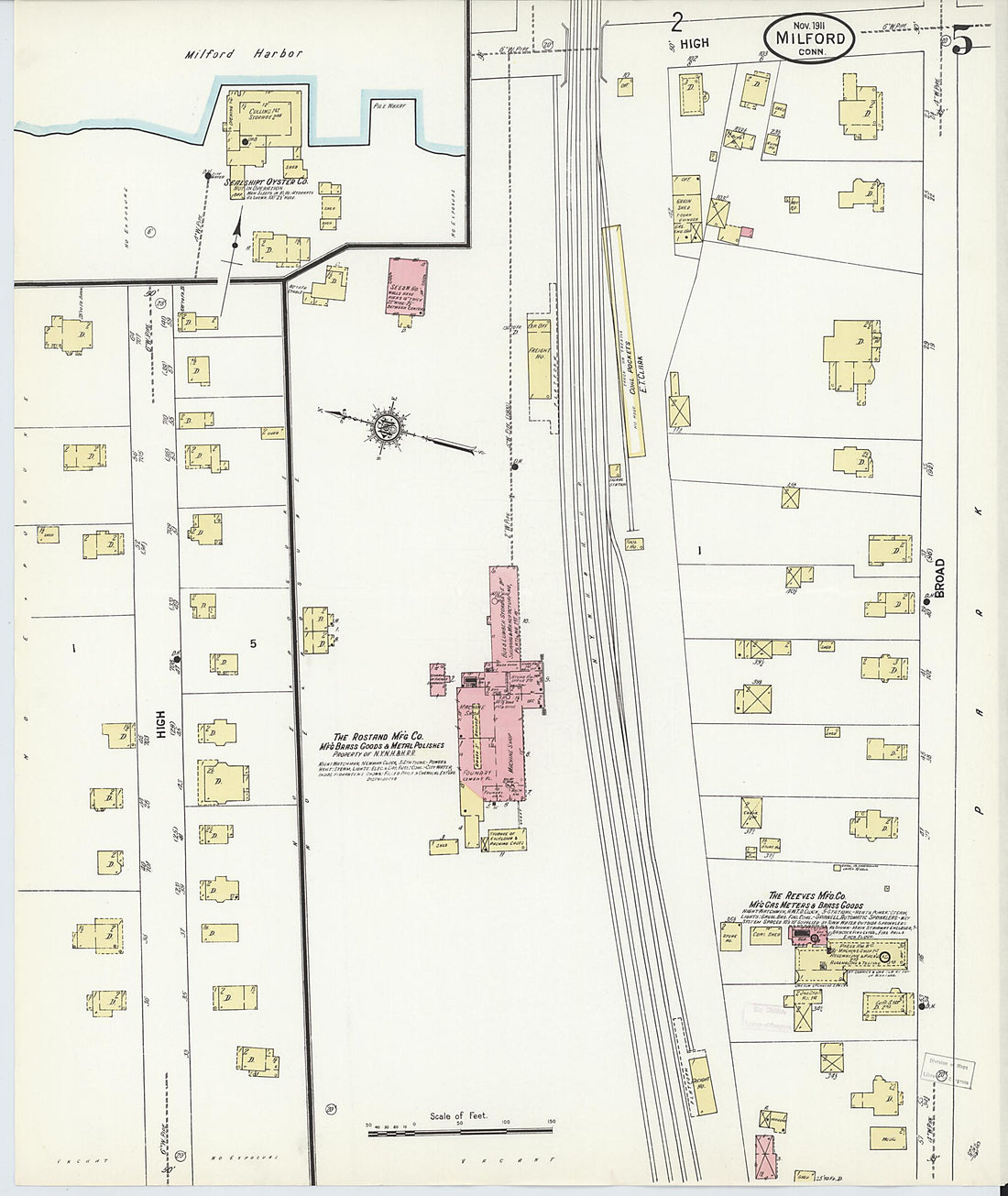 This old map of Milford, New Haven County, Connecticut was created by Sanborn Map Company in 1911