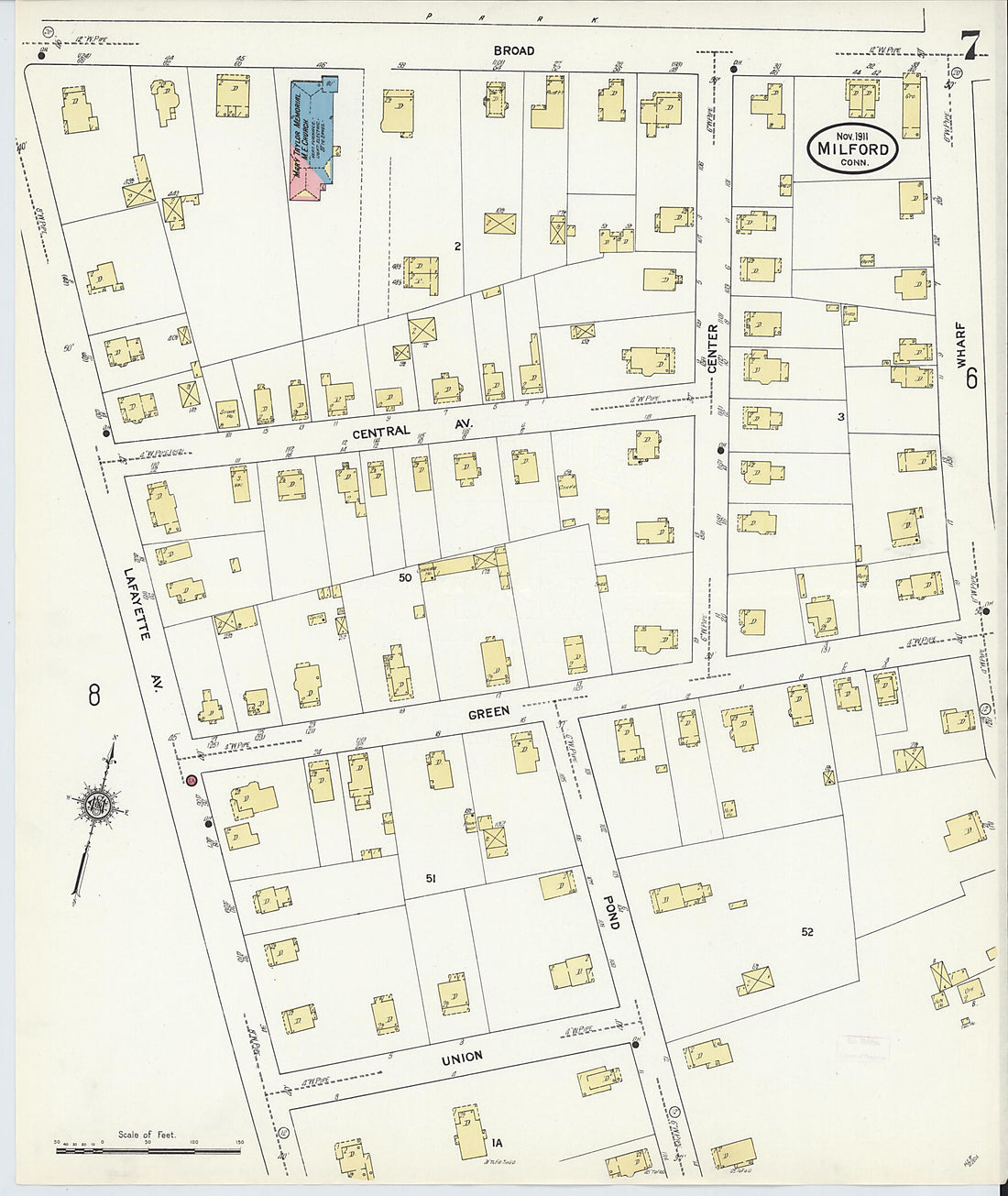 This old map of Milford, New Haven County, Connecticut was created by Sanborn Map Company in 1911