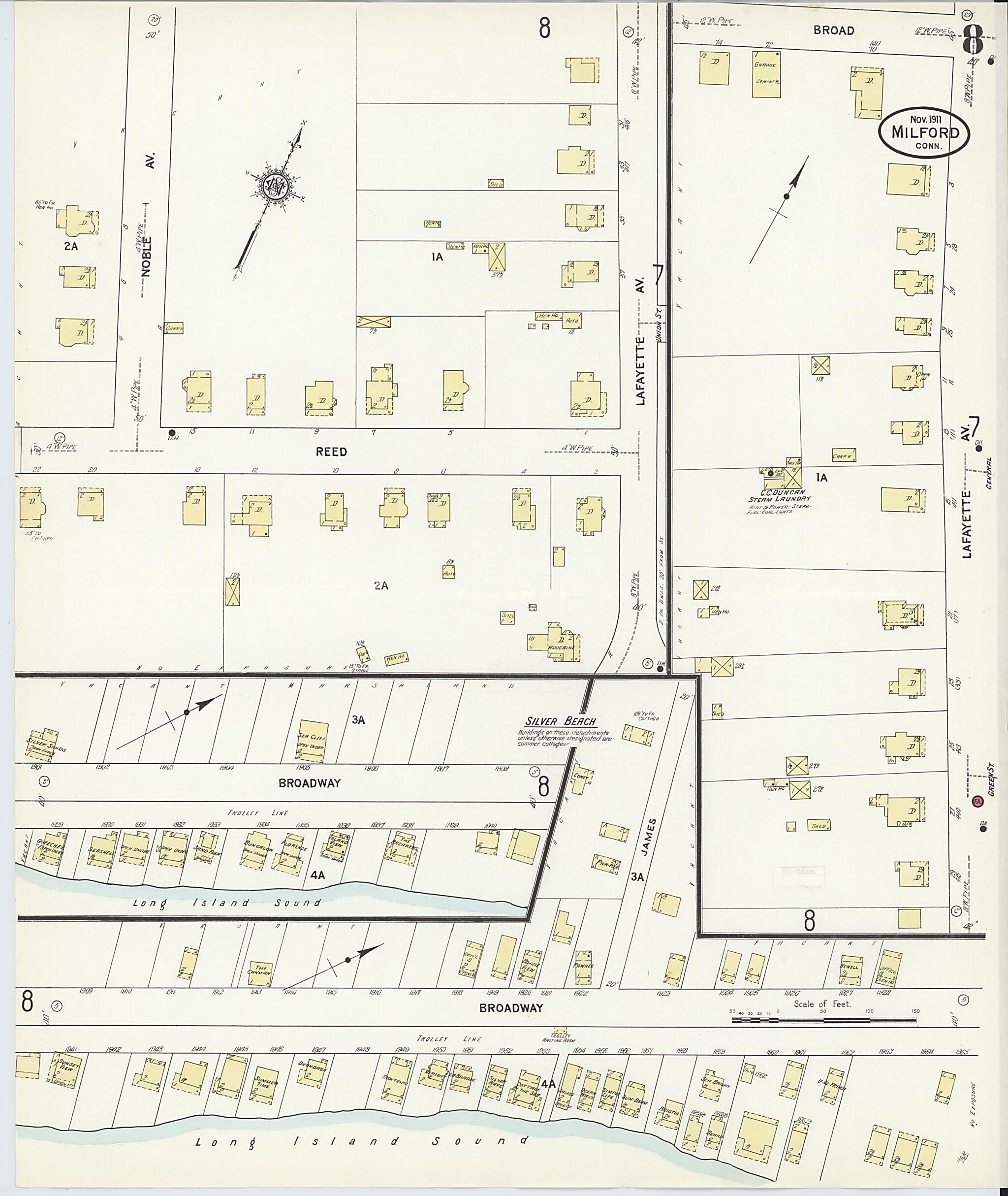 This old map of Milford, New Haven County, Connecticut was created by Sanborn Map Company in 1911