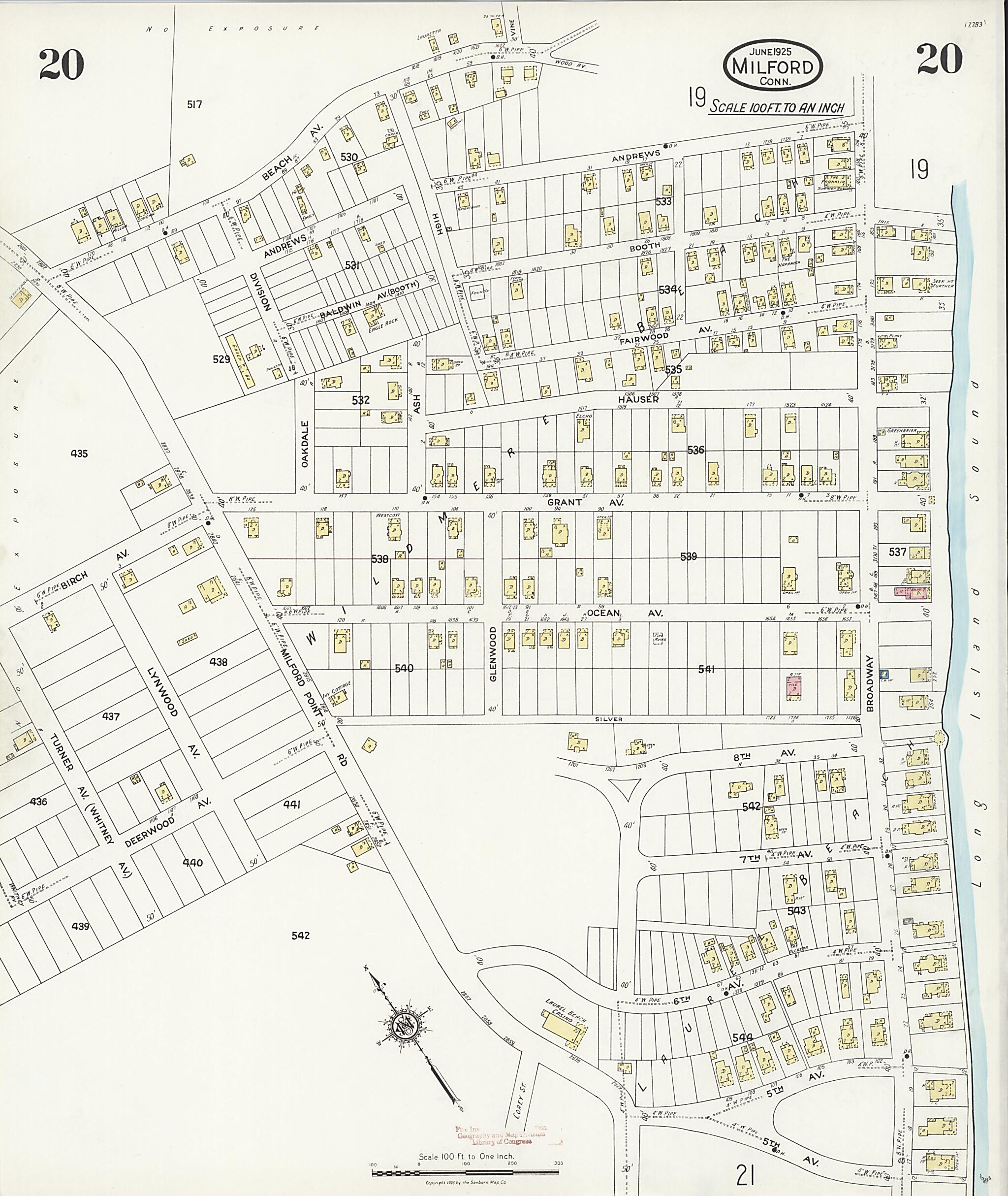 This old map of Woodmont, New Haven County, Connecticut was created by Sanborn Map Company in 1925
