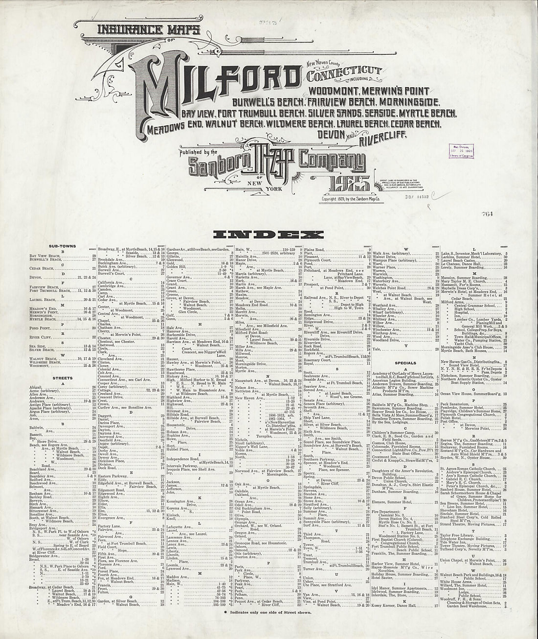 This old map of Woodmont, New Haven County, Connecticut was created by Sanborn Map Company in 1925