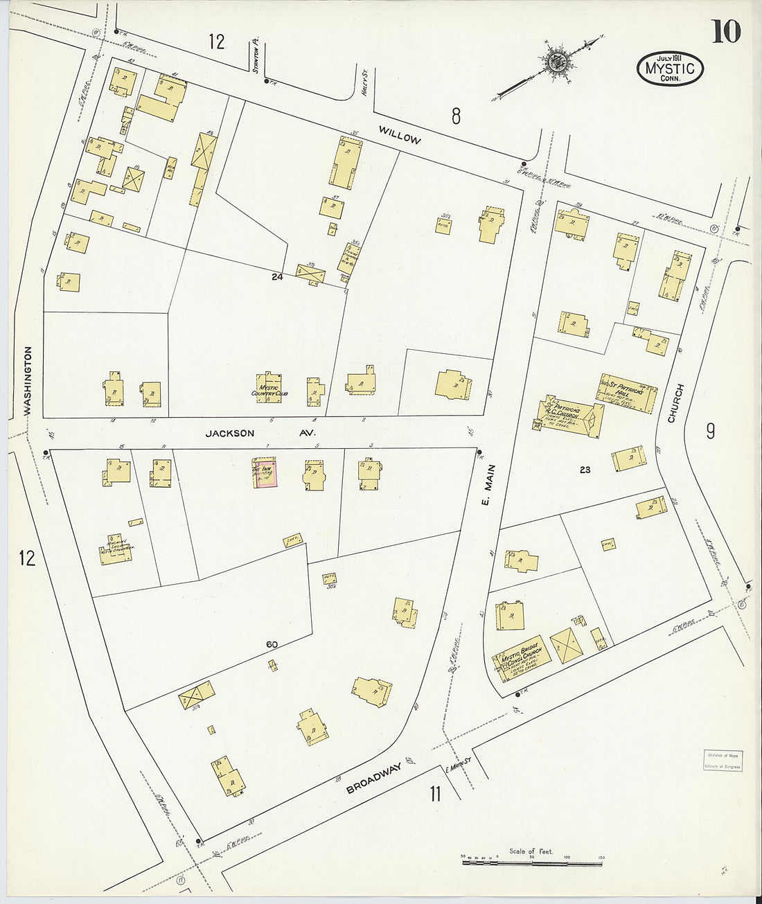 This old map of West Mystic, New London County, Connecticut was created by Sanborn Map Company in 1911