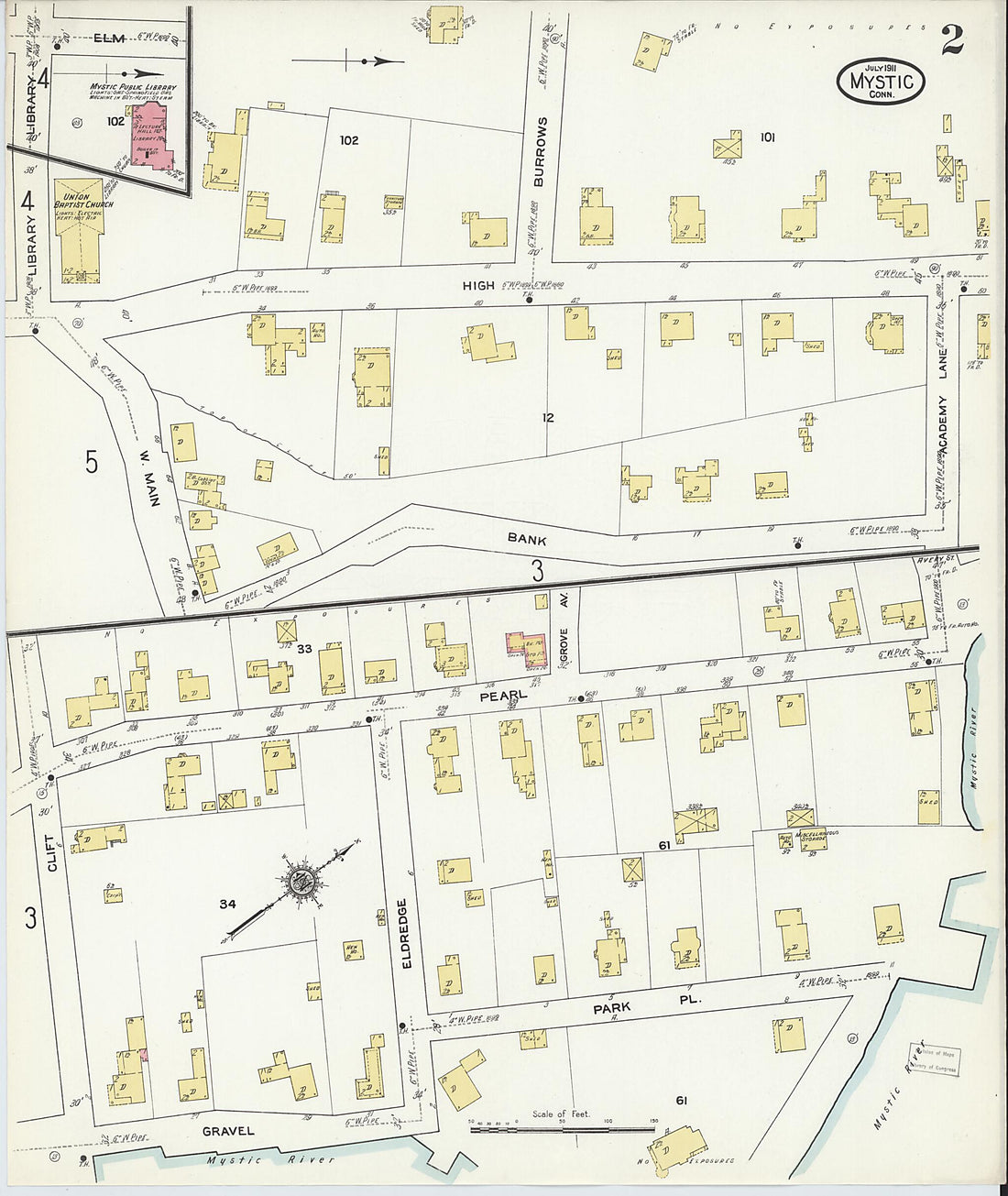 This old map of West Mystic, New London County, Connecticut was created by Sanborn Map Company in 1911