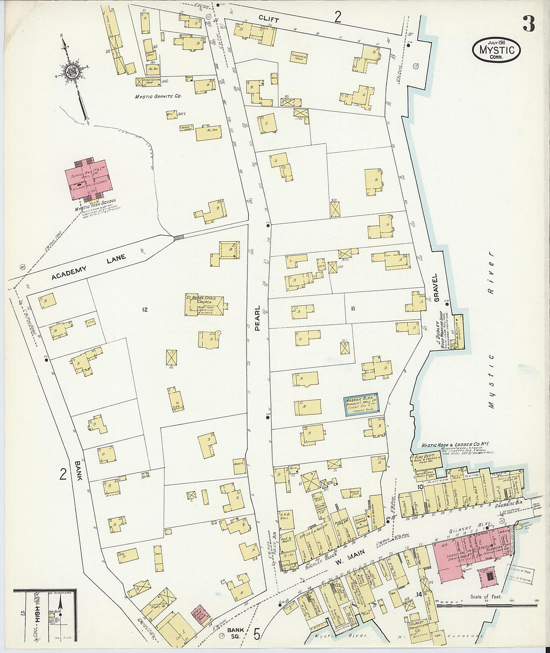 This old map of West Mystic, New London County, Connecticut was created by Sanborn Map Company in 1911