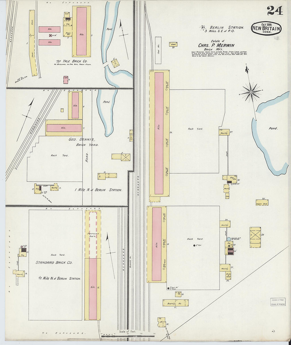 This old map of New Britain, Hartford County, Connecticut was created by Sanborn Map Company in 1895