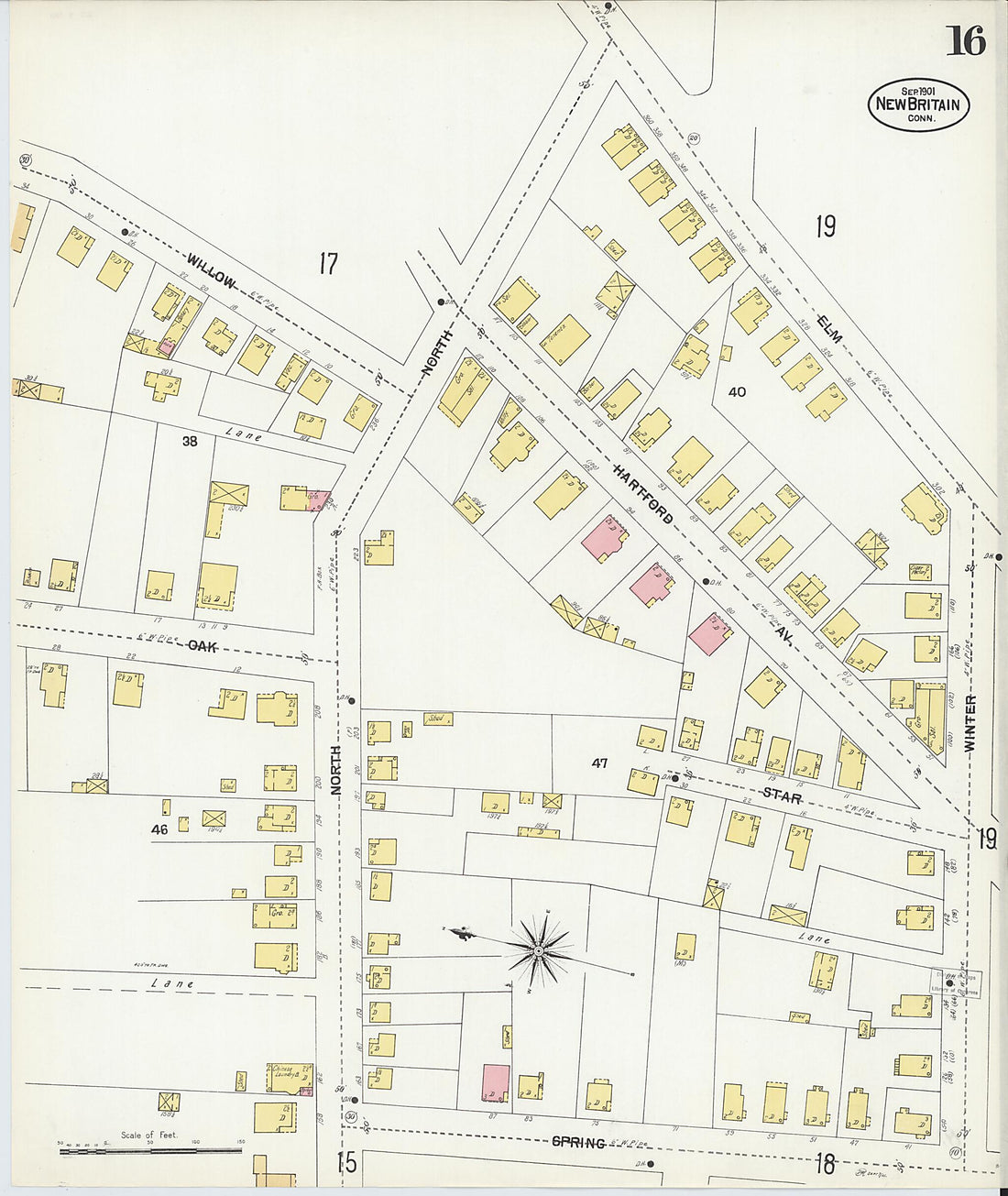 This old map of New Britain, Hartford County, Connecticut was created by Sanborn Map Company in 1901