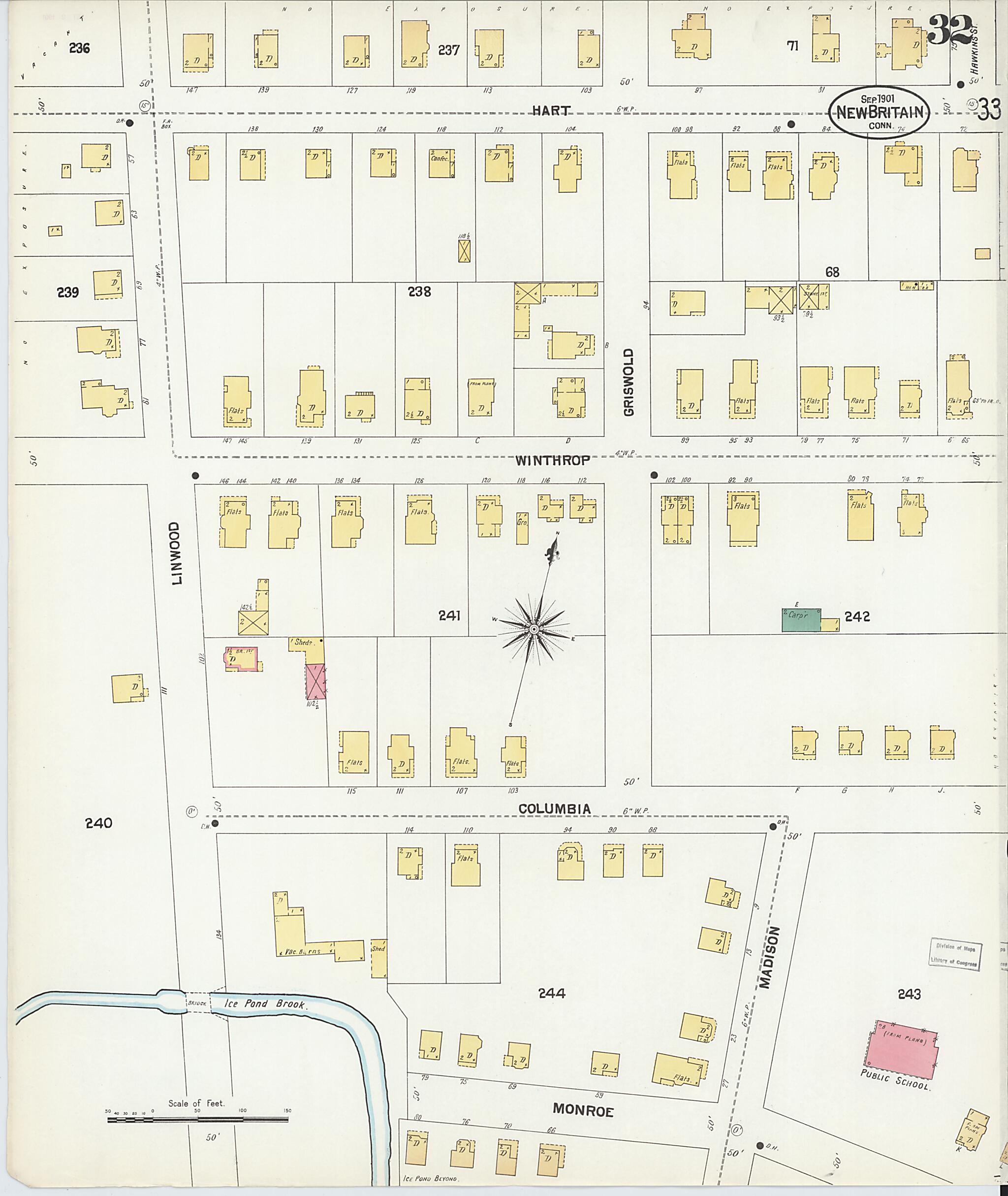 This old map of New Britain, Hartford County, Connecticut was created by Sanborn Map Company in 1901