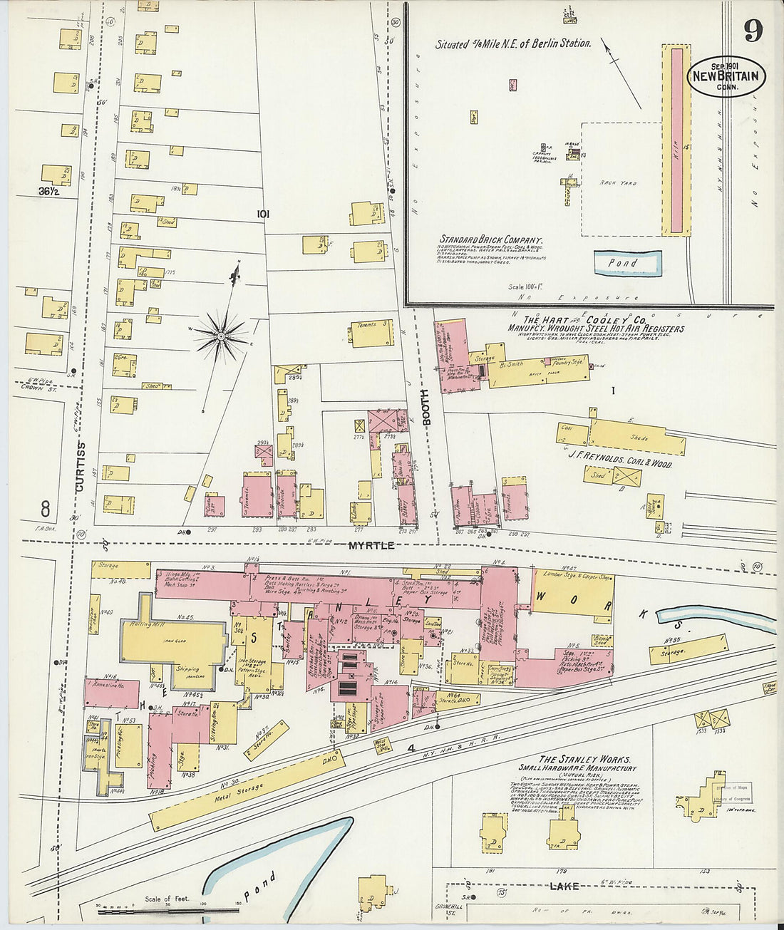 This old map of New Britain, Hartford County, Connecticut was created by Sanborn Map Company in 1901