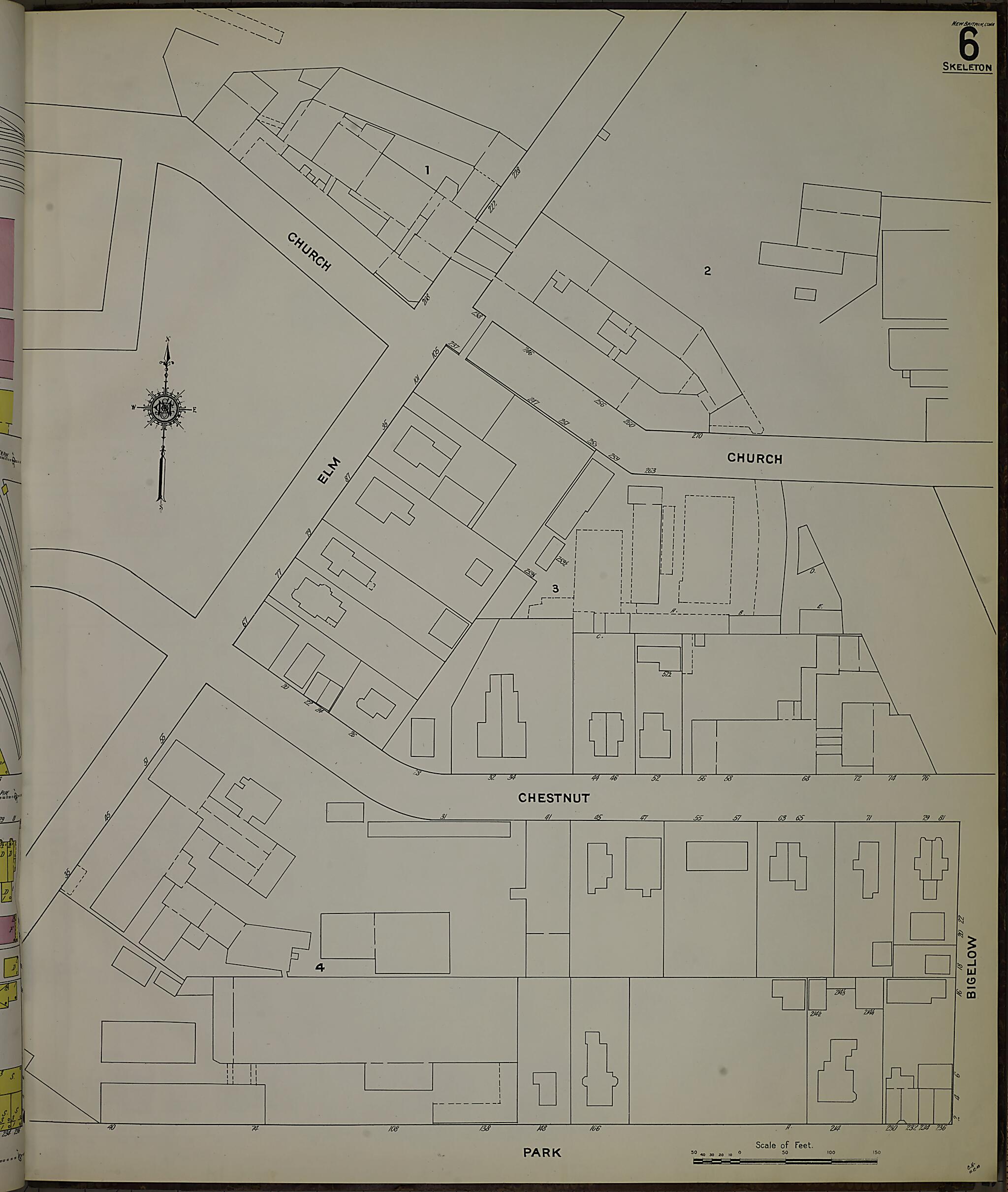 This old map of New Britain, Hartford County, Connecticut was created by Sanborn Map Company in 1909