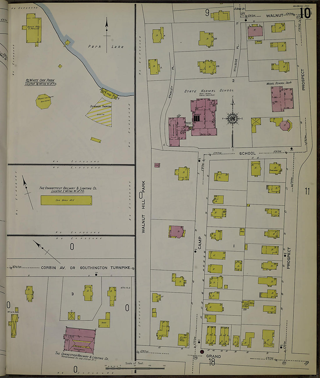 This old map of New Britain, Hartford County, Connecticut was created by Sanborn Map Company in 1909