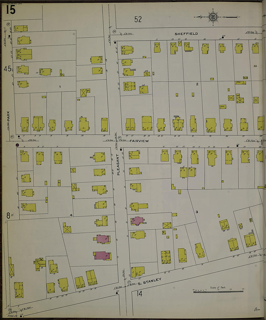 This old map of New Britain, Hartford County, Connecticut was created by Sanborn Map Company in 1909