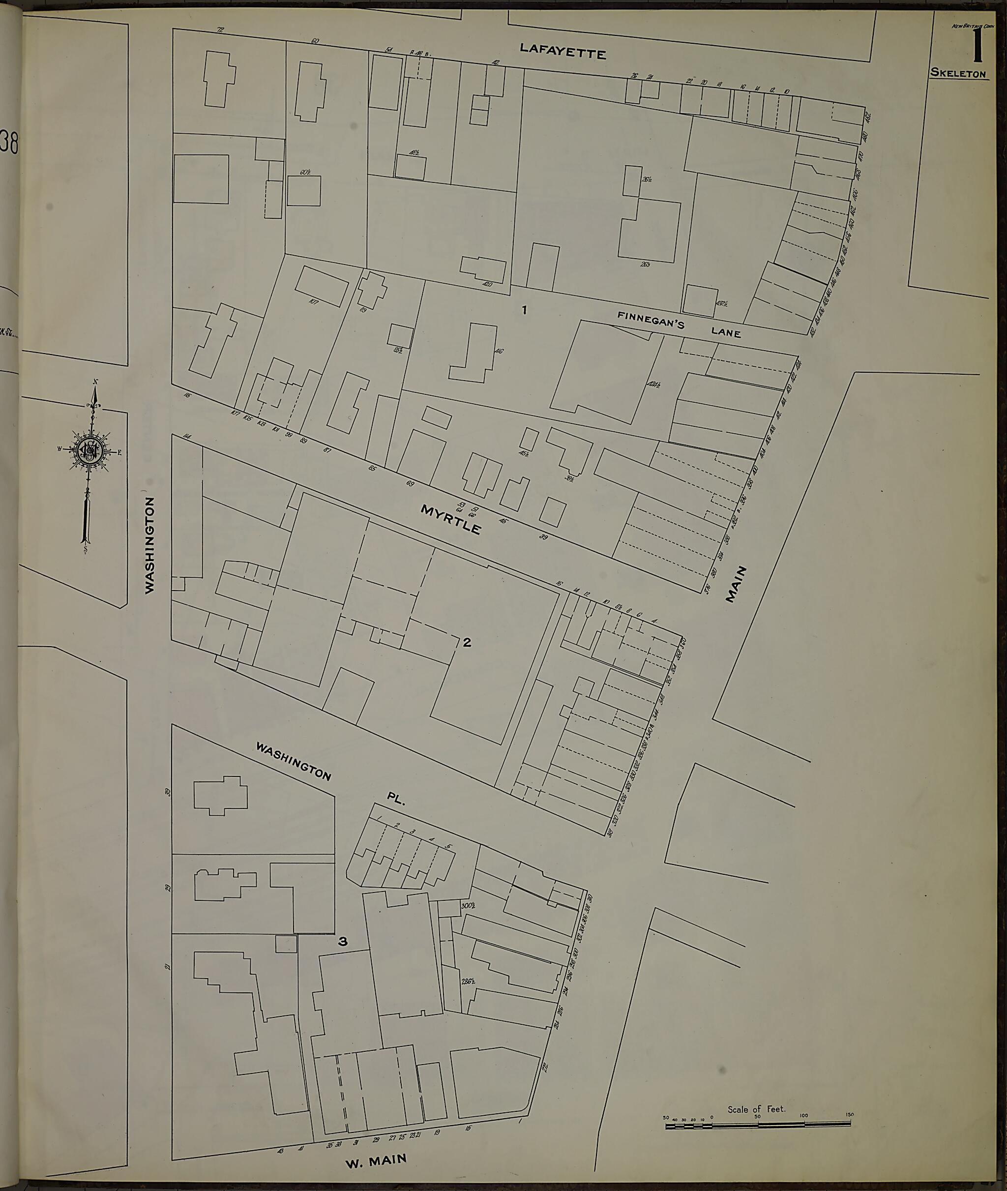 This old map of New Britain, Hartford County, Connecticut was created by Sanborn Map Company in 1909