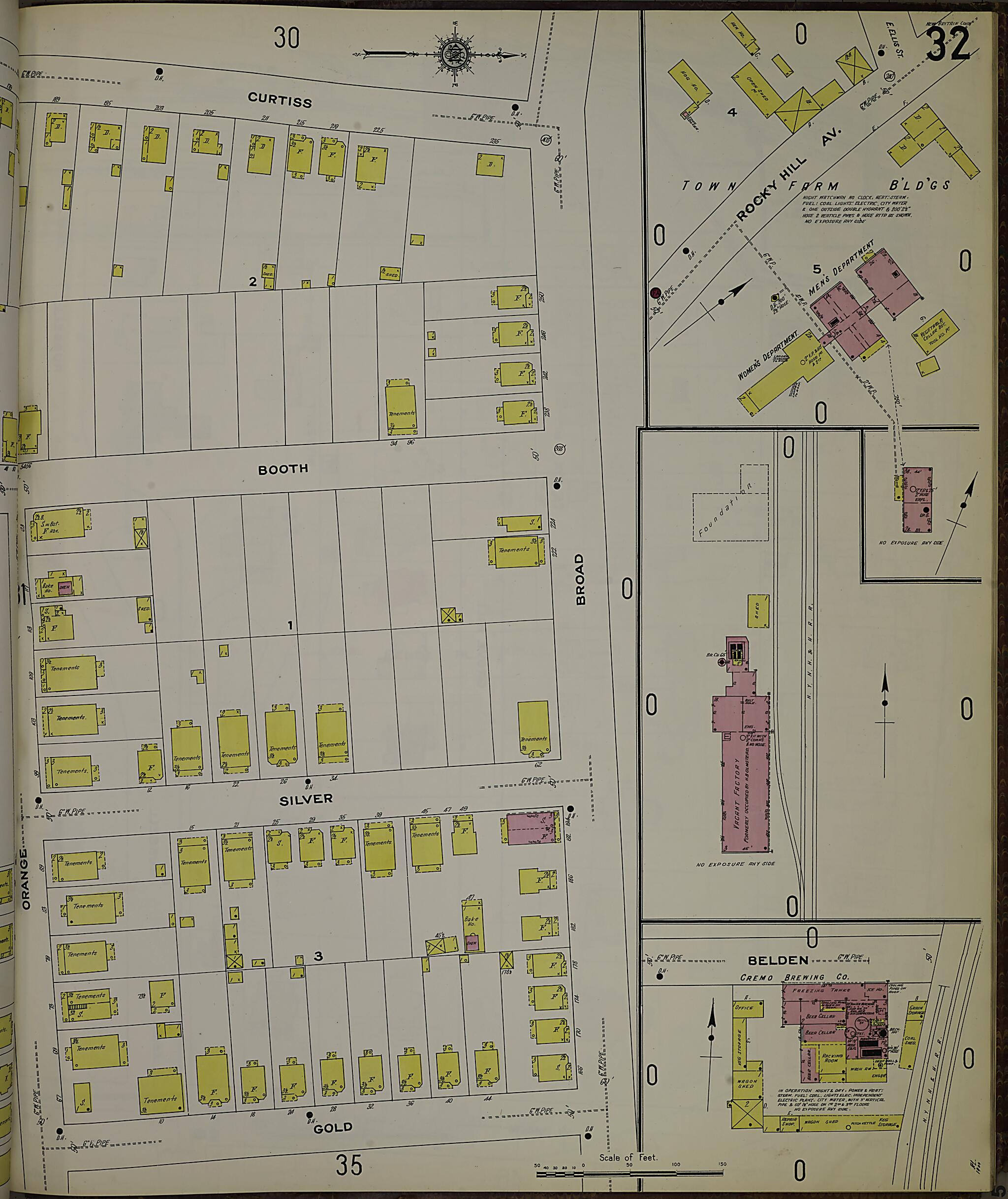 This old map of New Britain, Hartford County, Connecticut was created by Sanborn Map Company in 1909
