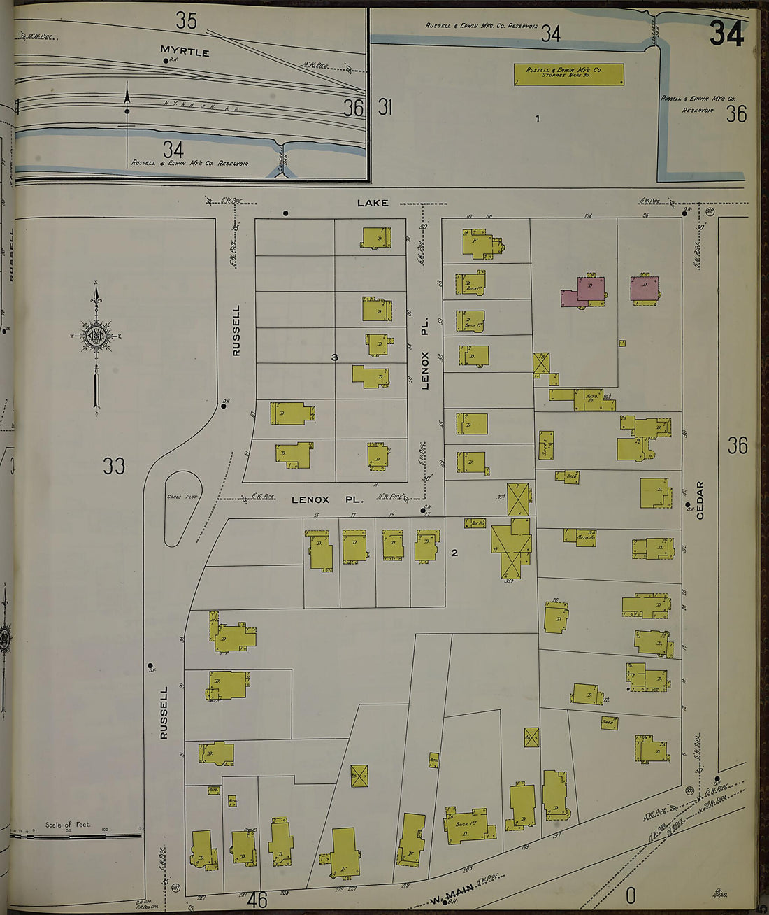 This old map of New Britain, Hartford County, Connecticut was created by Sanborn Map Company in 1909