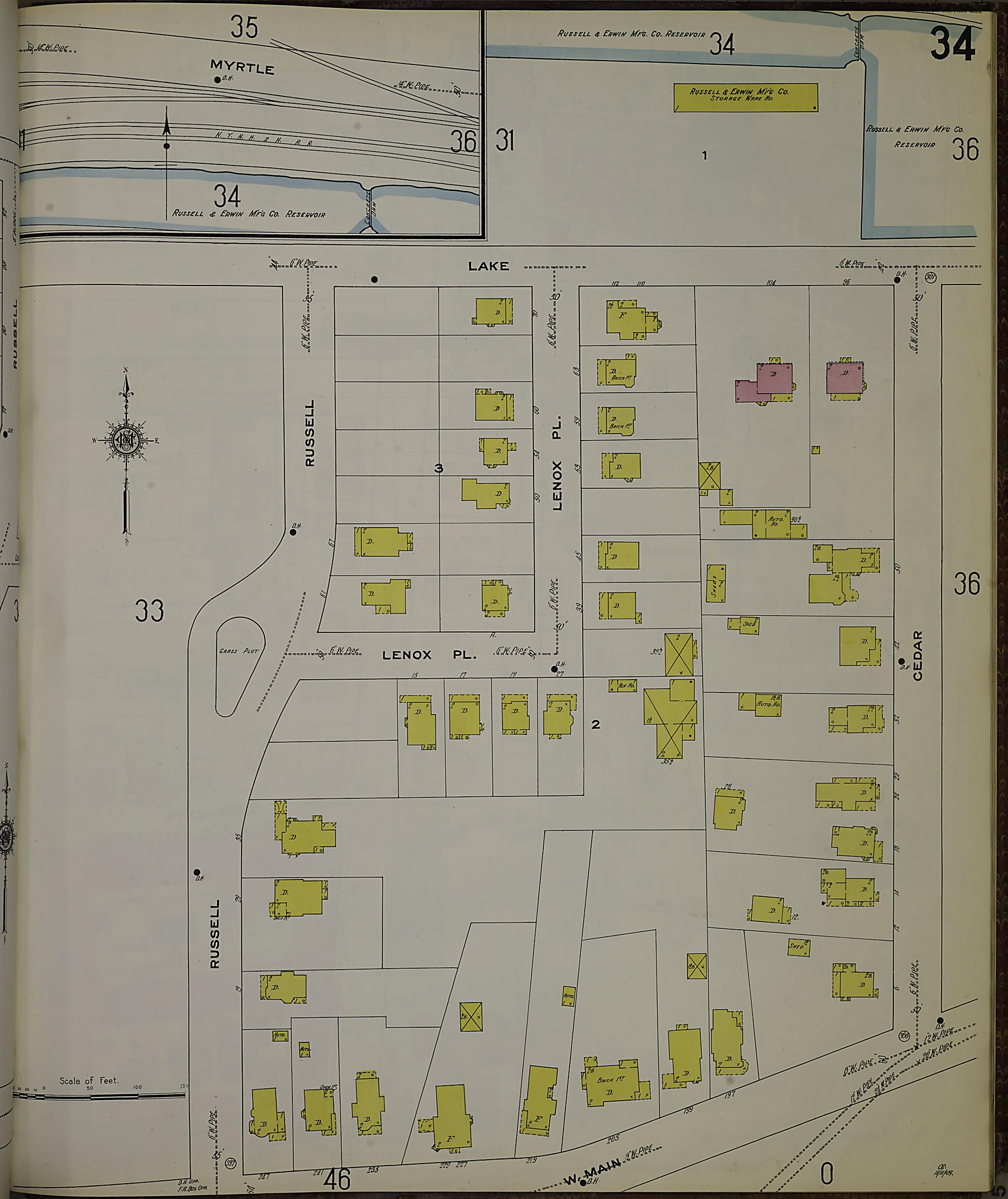 This old map of New Britain, Hartford County, Connecticut was created by Sanborn Map Company in 1909