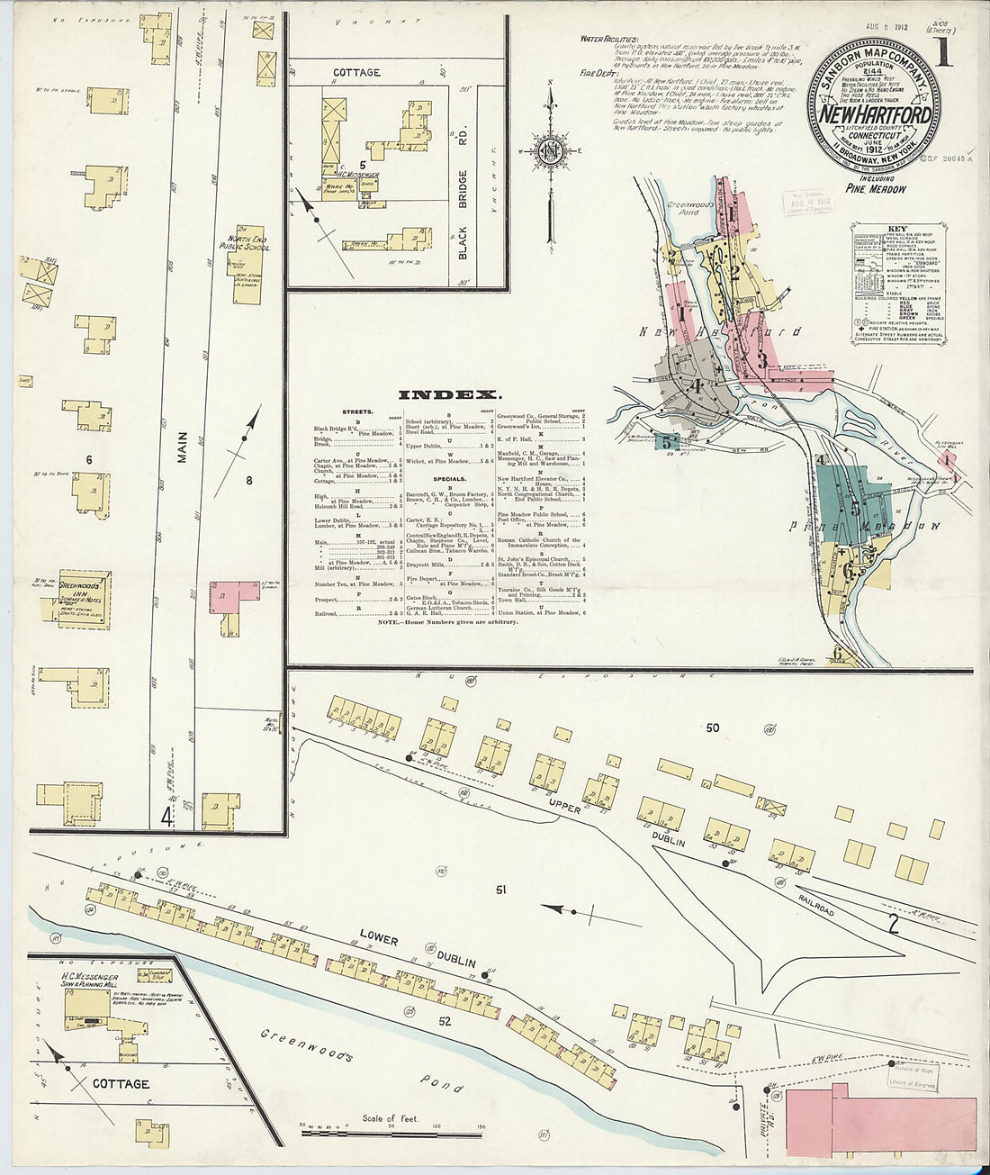 This old map of Pine Meadow, Litchfield County, Connecticut was created by Sanborn Map Company in 1912