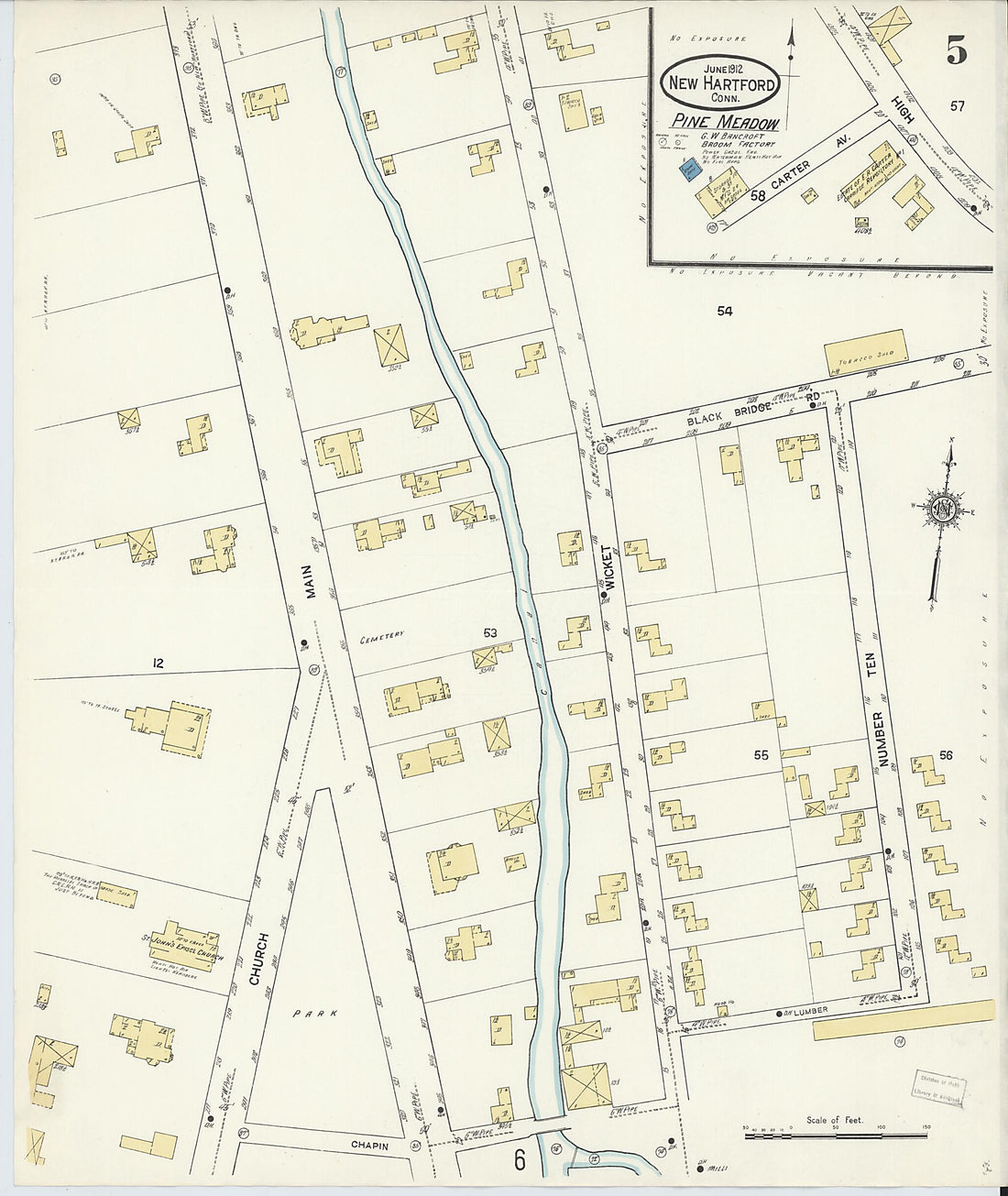 This old map of Pine Meadow, Litchfield County, Connecticut was created by Sanborn Map Company in 1912