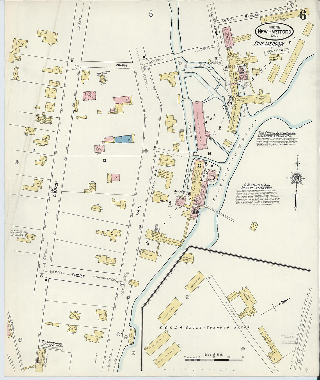 This old map of Pine Meadow, Litchfield County, Connecticut was created by Sanborn Map Company in 1912