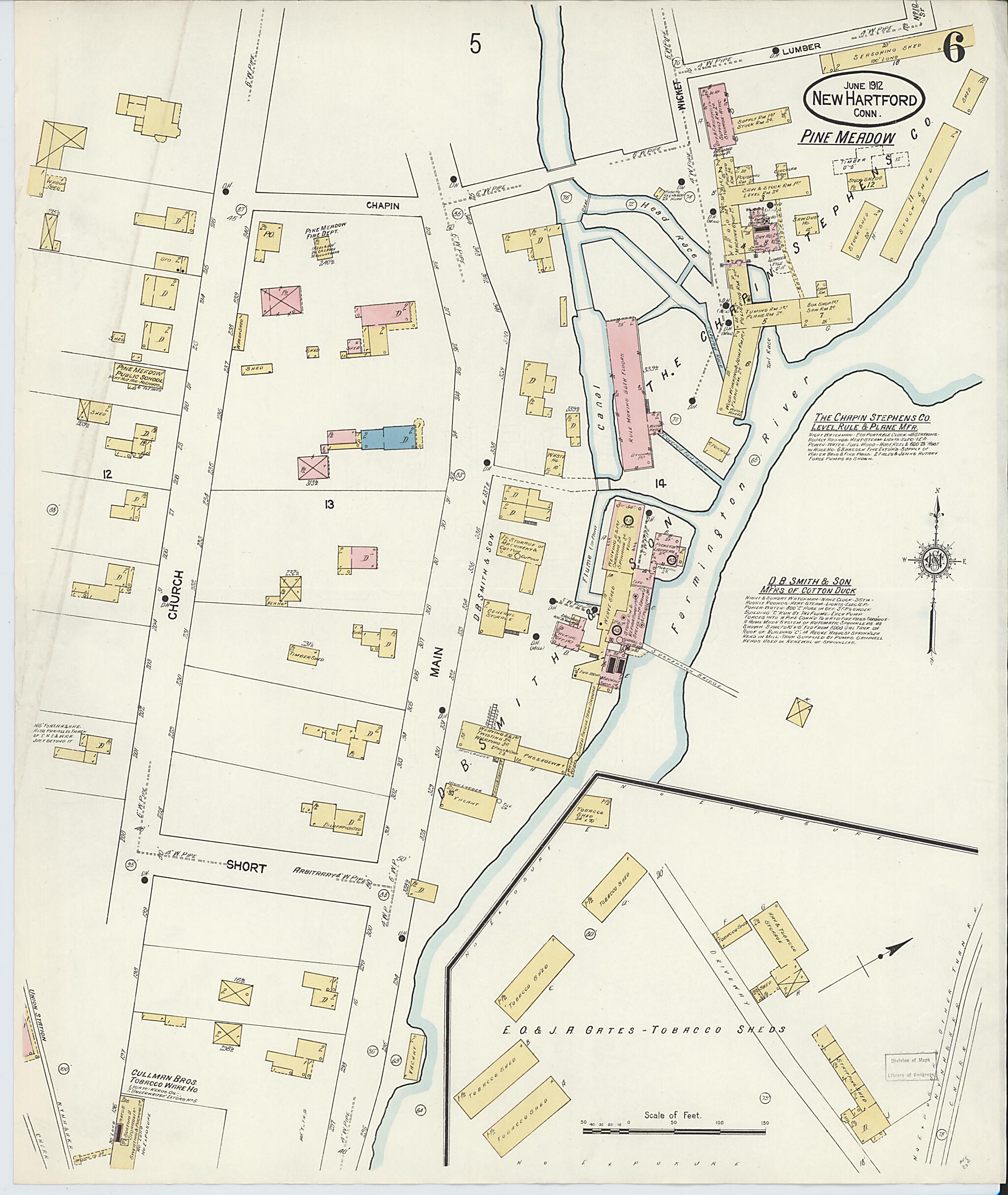 This old map of Pine Meadow, Litchfield County, Connecticut was created by Sanborn Map Company in 1912