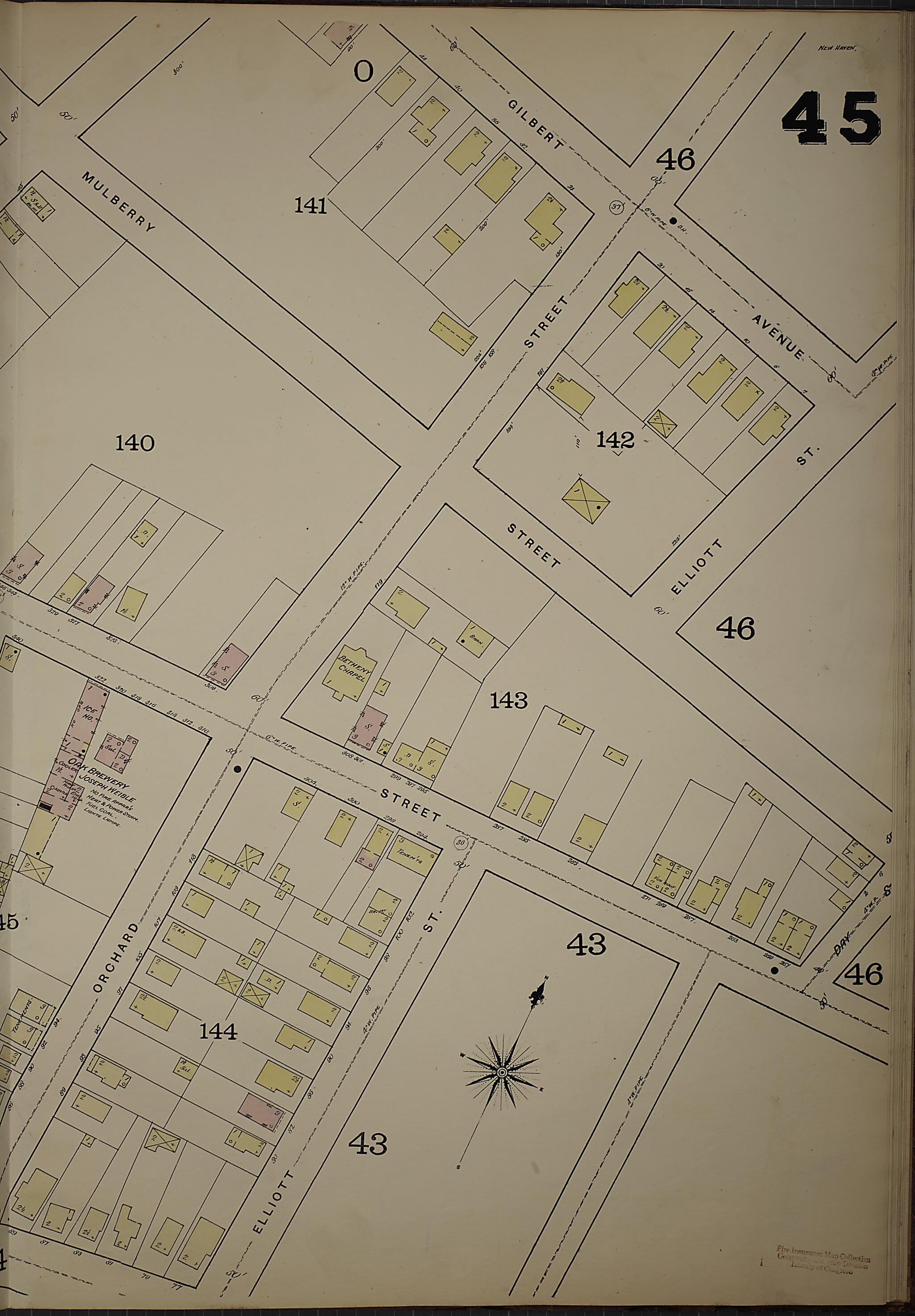 This old map of New Haven, New Haven County, Connecticut was created by Sanborn Map Company in 1886