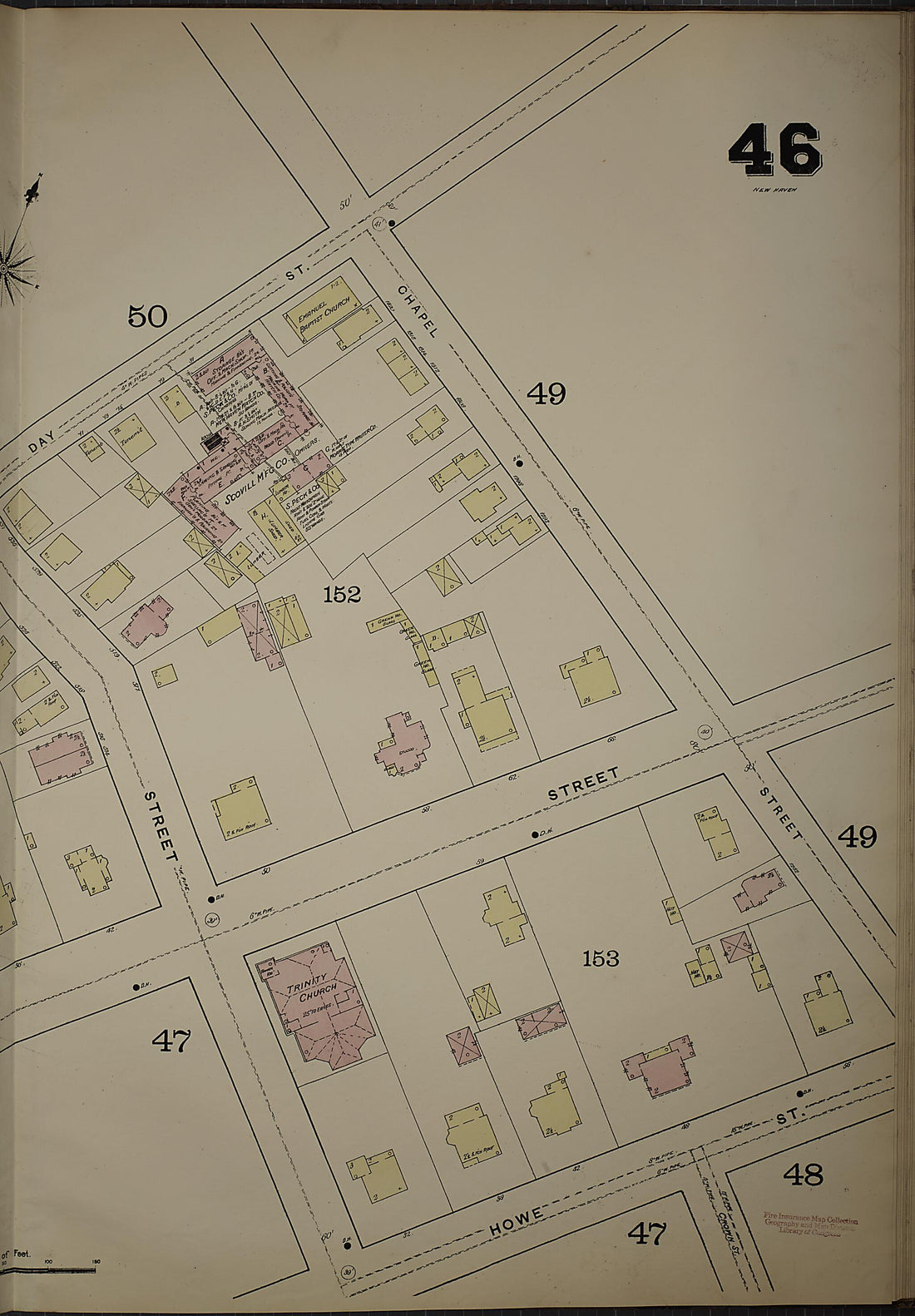 This old map of New Haven, New Haven County, Connecticut was created by Sanborn Map Company in 1886