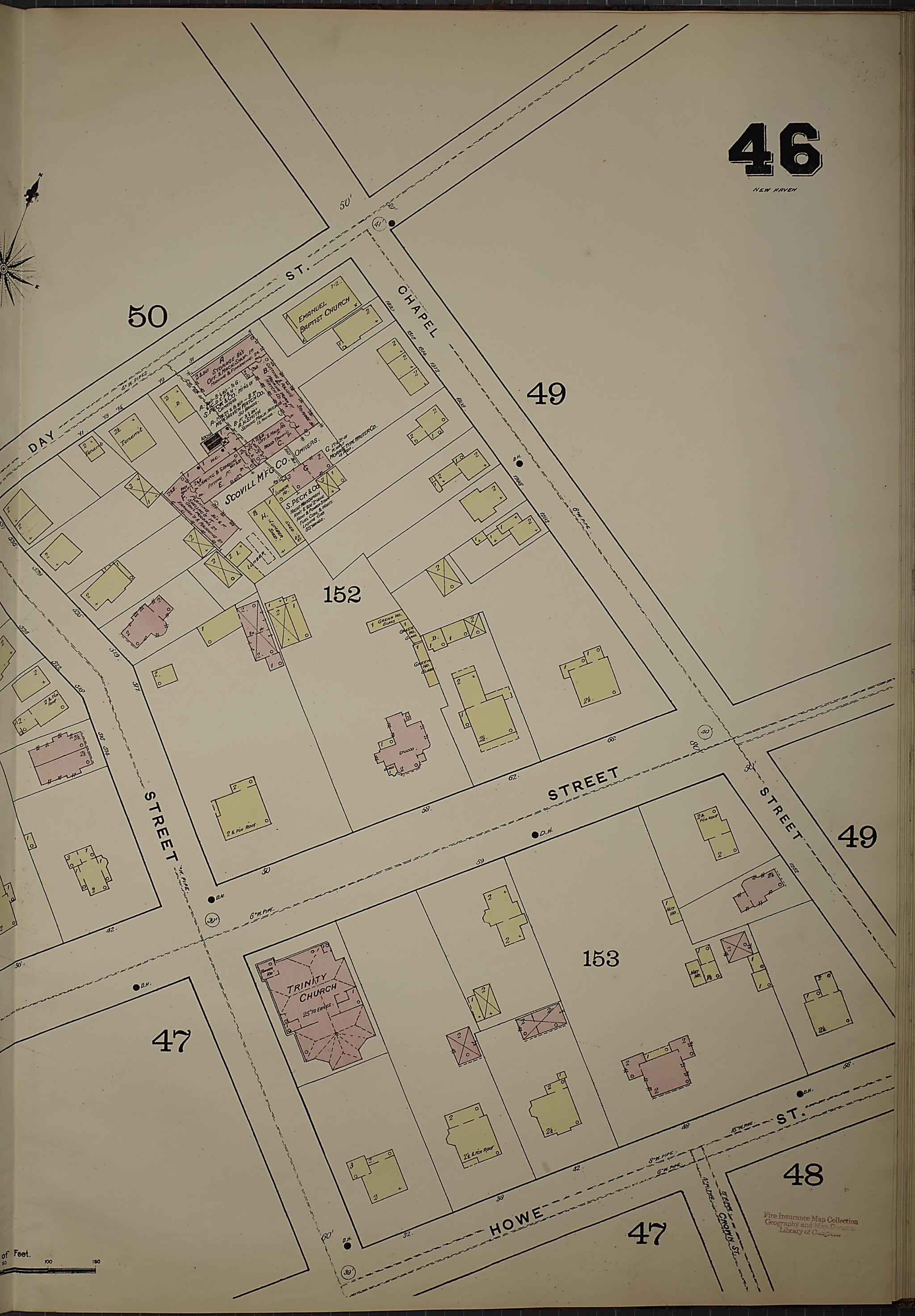 This old map of New Haven, New Haven County, Connecticut was created by Sanborn Map Company in 1886