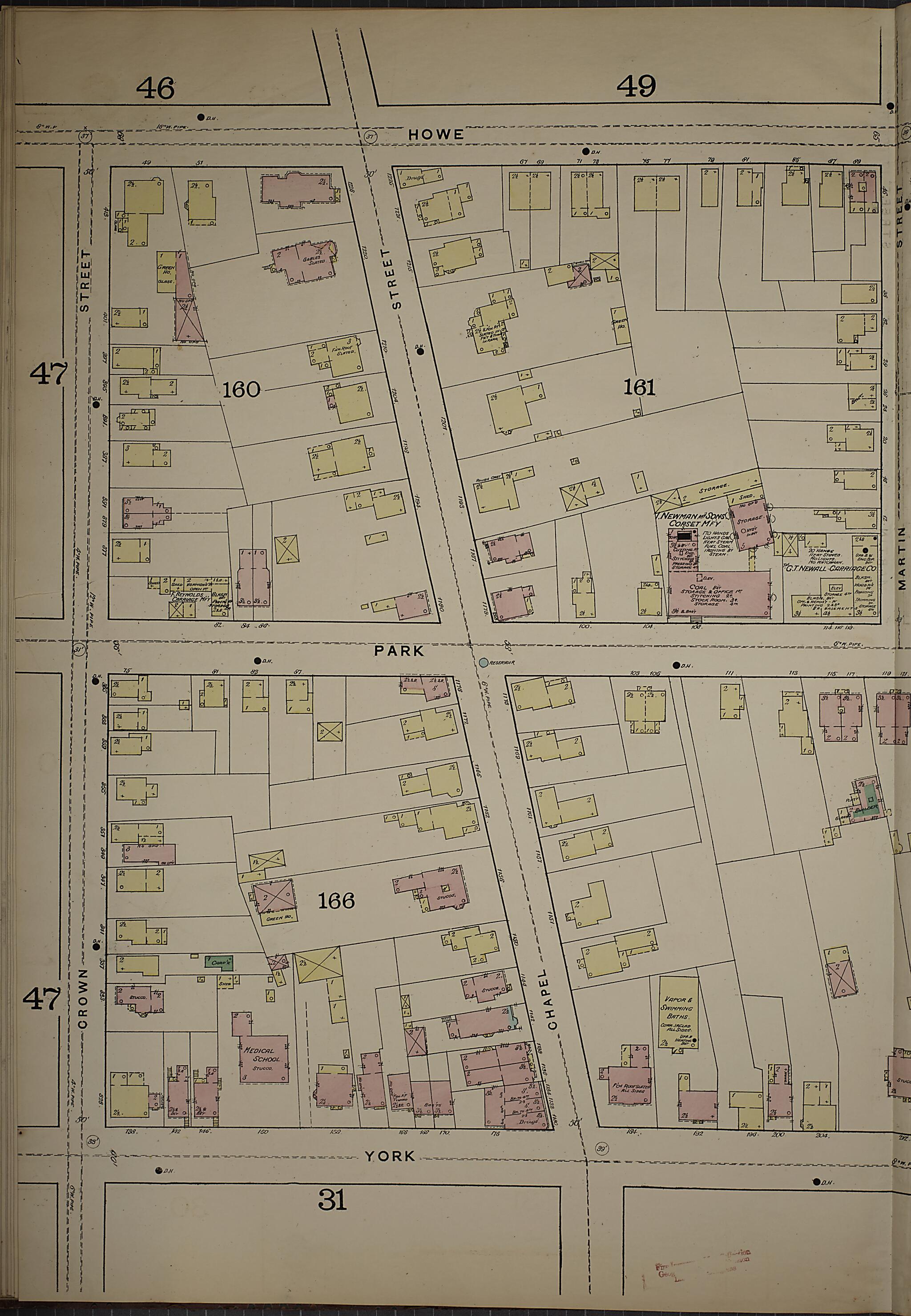 This old map of New Haven, New Haven County, Connecticut was created by Sanborn Map Company in 1886