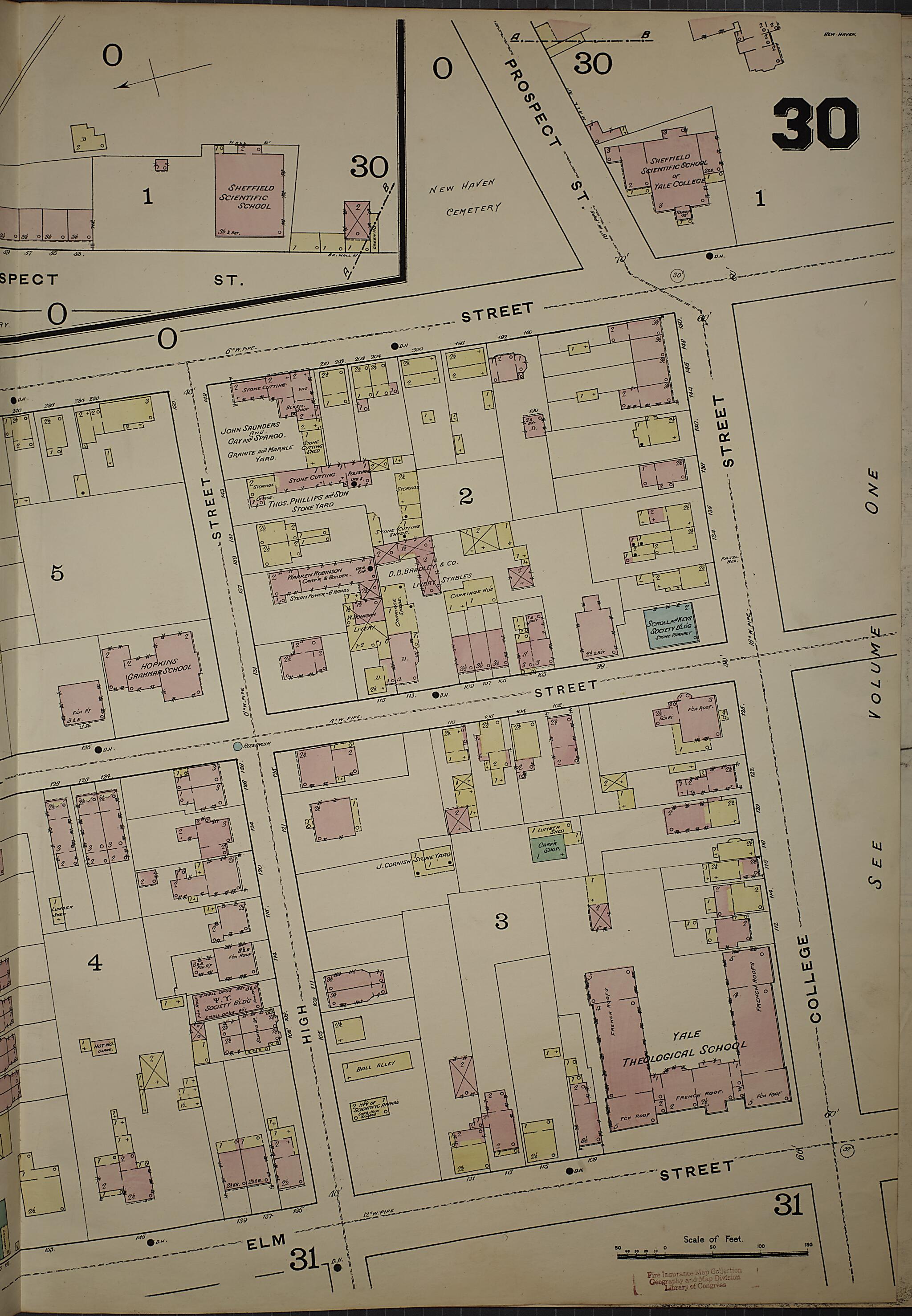 This old map of New Haven, New Haven County, Connecticut was created by Sanborn Map Company in 1886