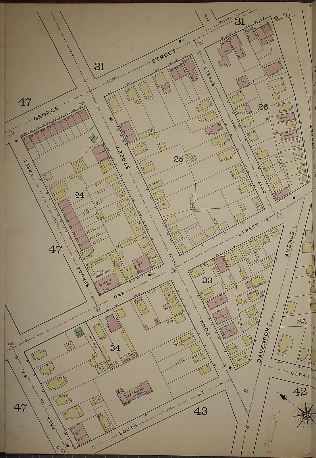 This old map of New Haven, New Haven County, Connecticut was created by Sanborn Map Company in 1886
