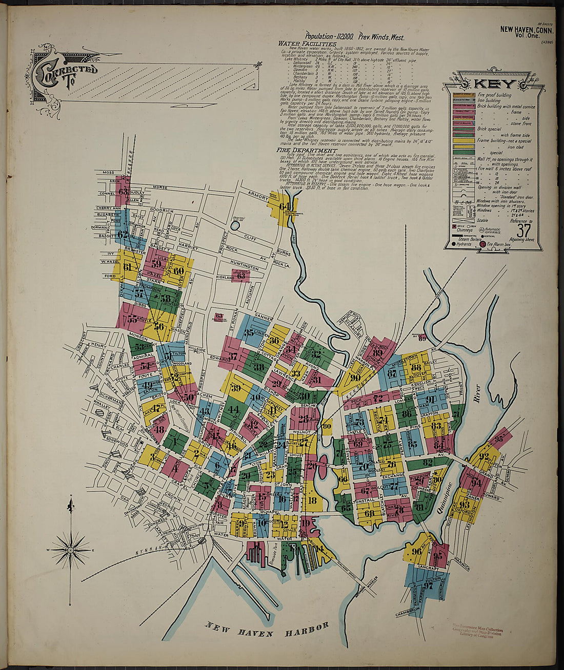 This old map of New Haven, New Haven County, Connecticut was created by Sanborn Map Company in 1901