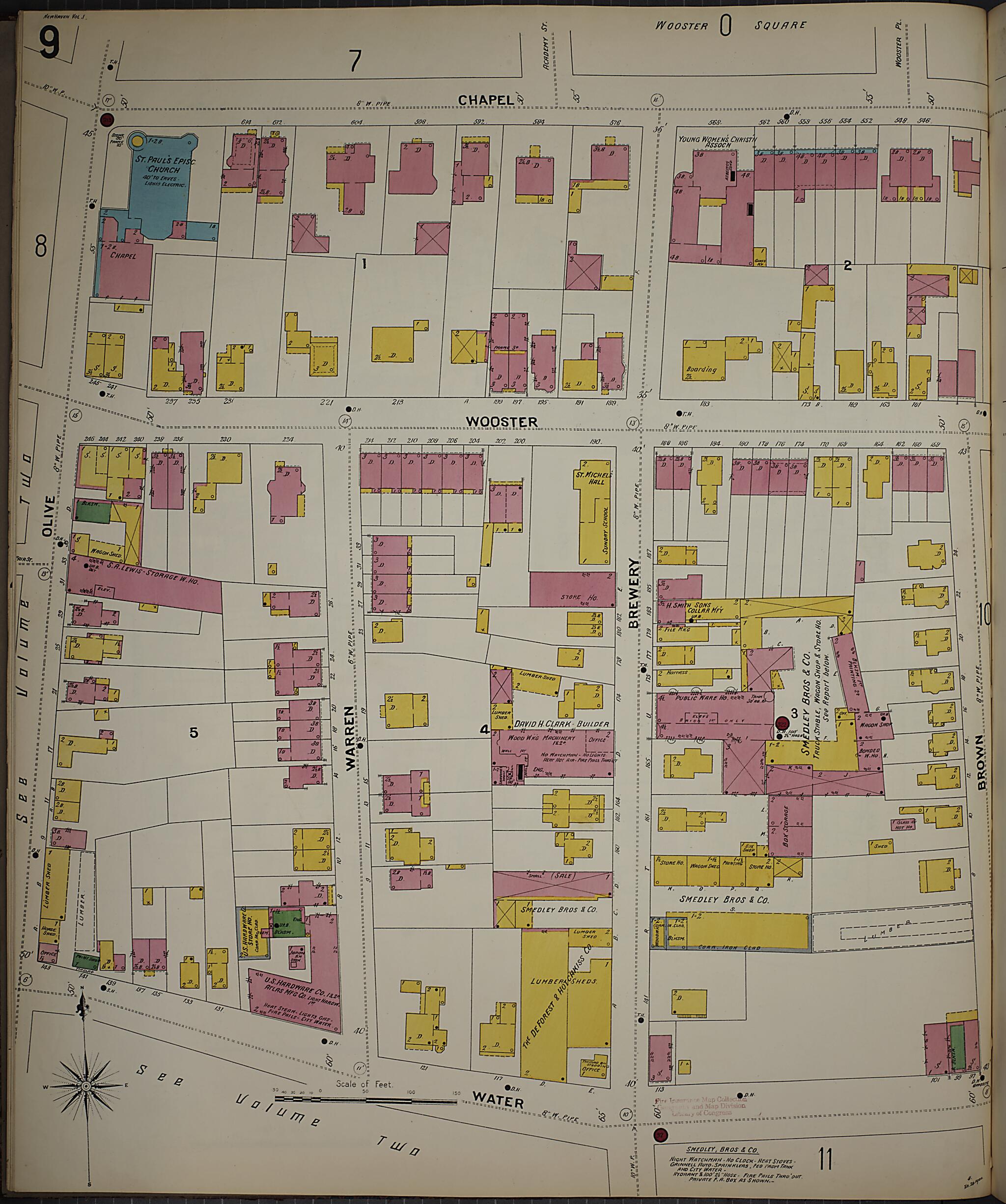 This old map of New Haven, New Haven County, Connecticut was created by Sanborn Map Company in 1901