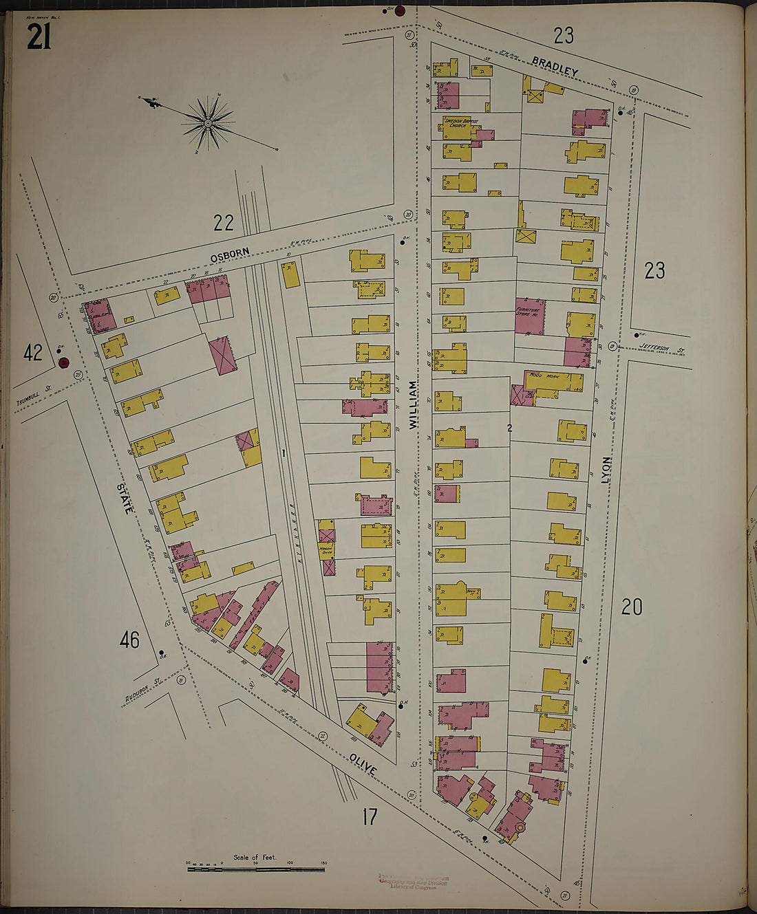 This old map of New Haven, New Haven County, Connecticut was created by Sanborn Map Company in 1901