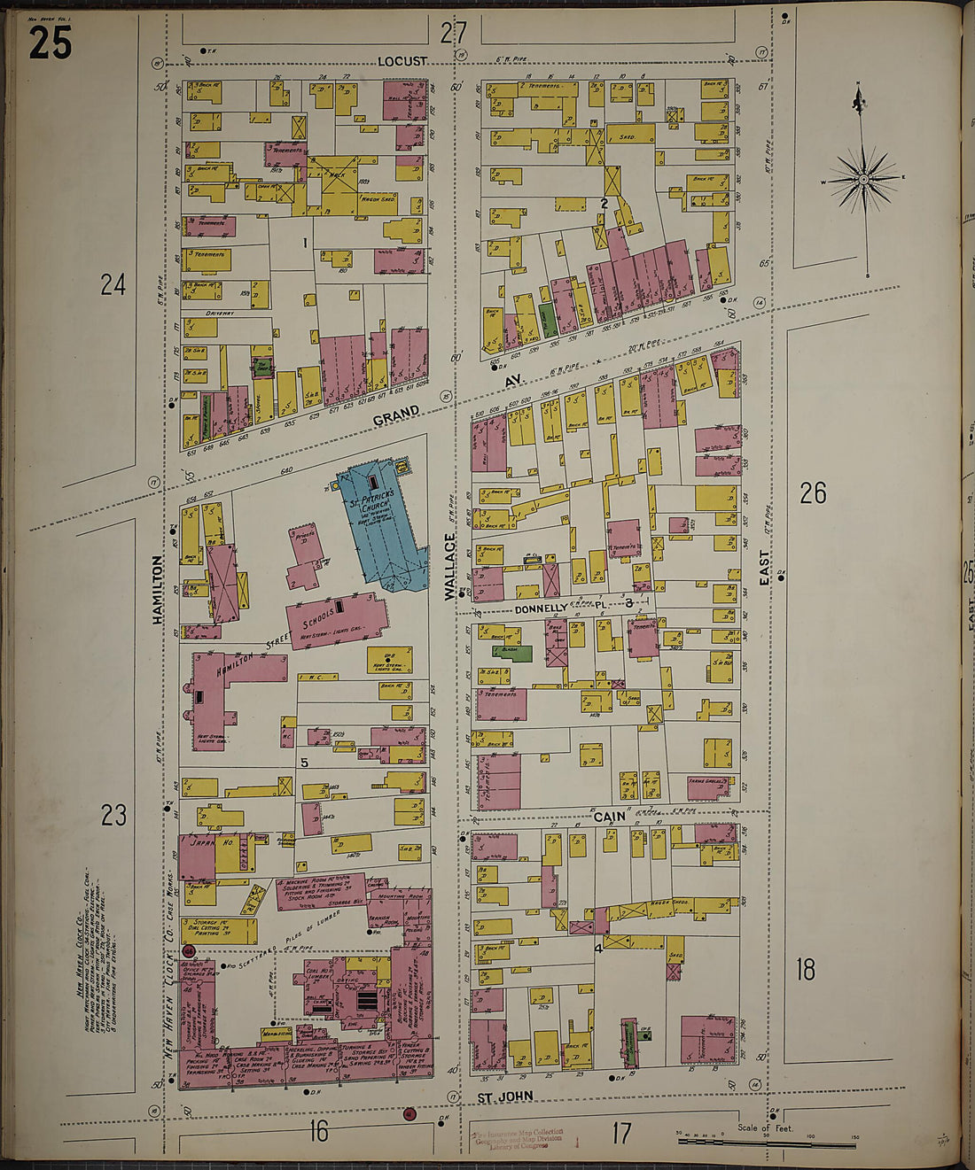 This old map of New Haven, New Haven County, Connecticut was created by Sanborn Map Company in 1901