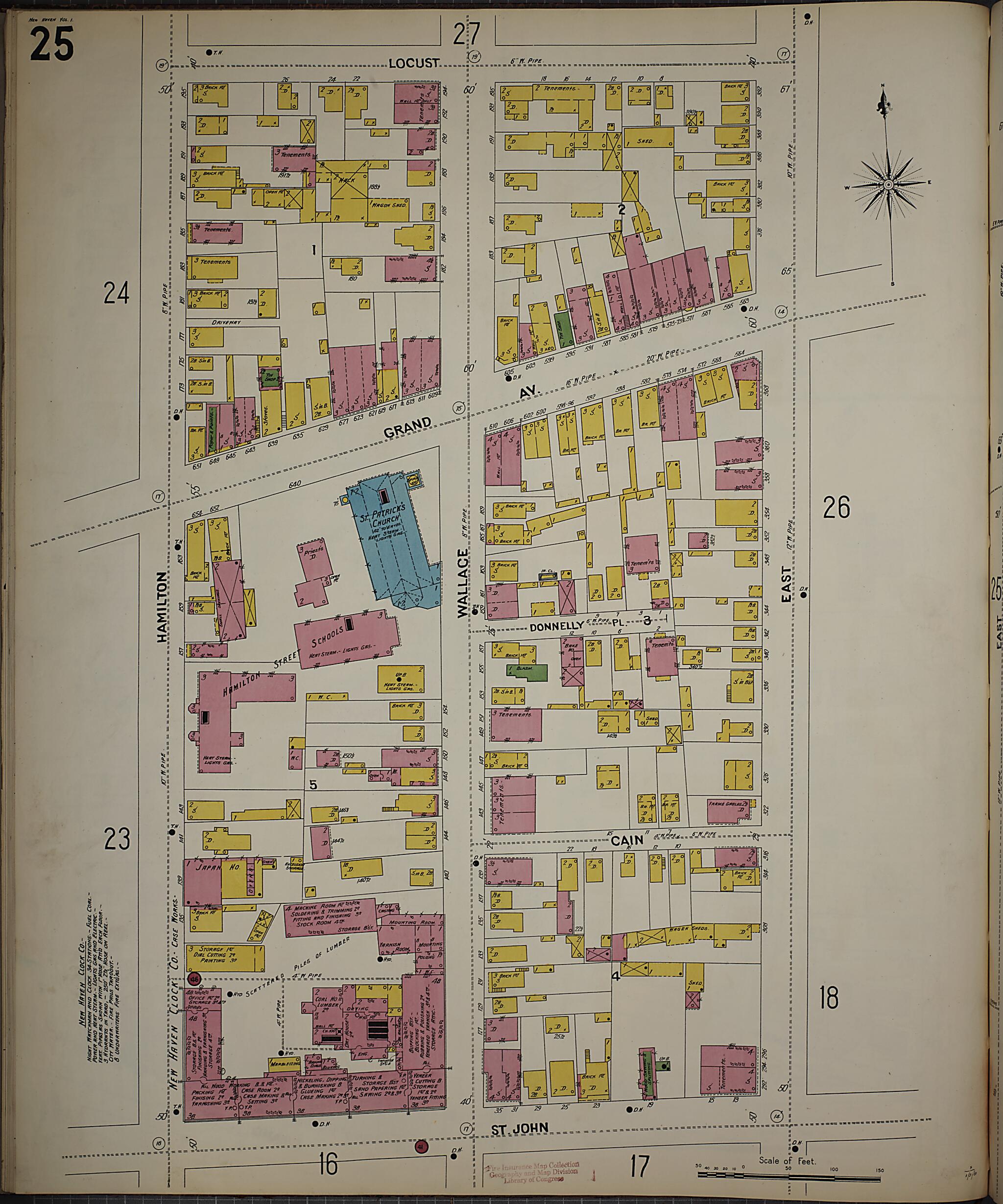 This old map of New Haven, New Haven County, Connecticut was created by Sanborn Map Company in 1901