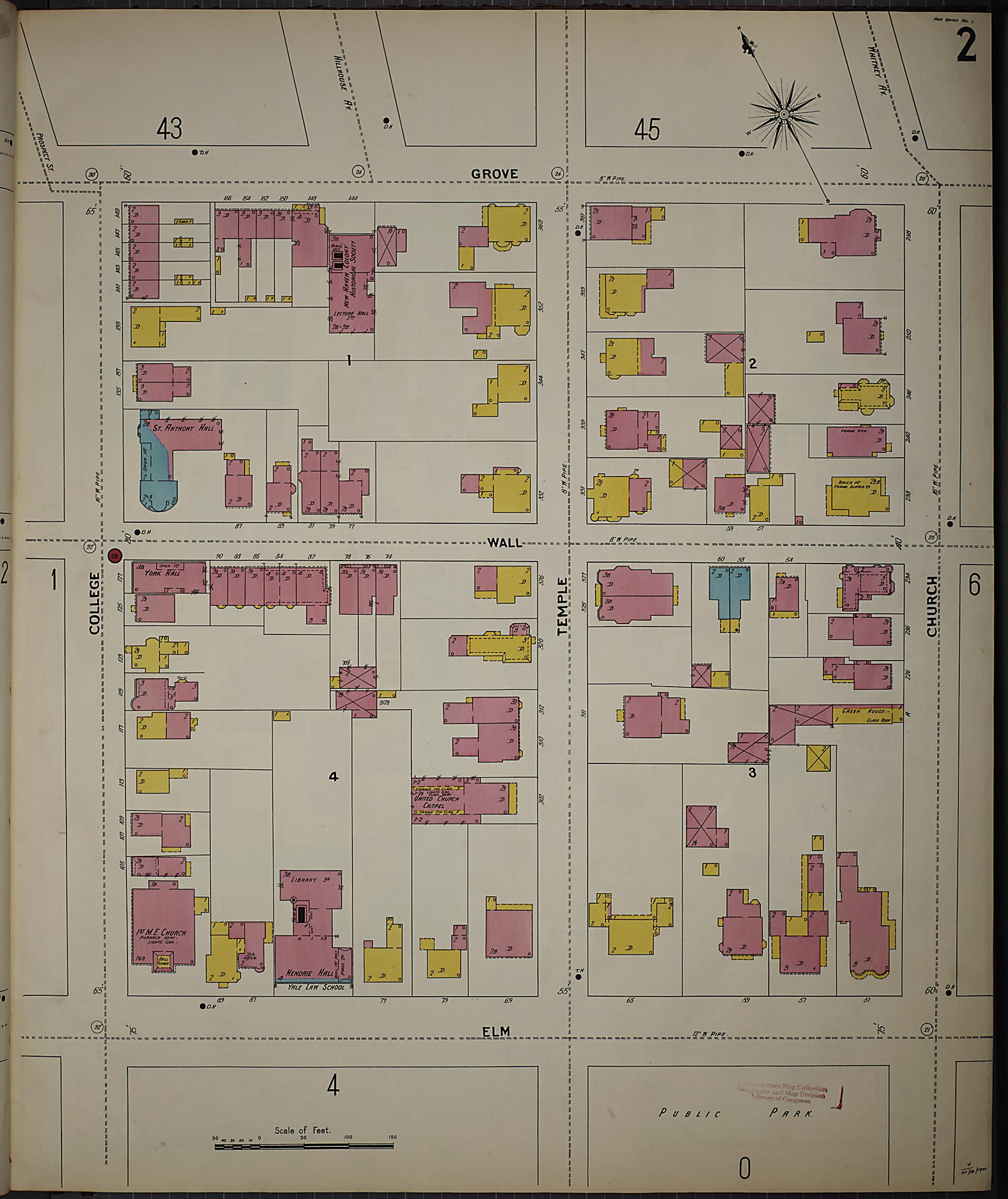 This old map of New Haven, New Haven County, Connecticut was created by Sanborn Map Company in 1901