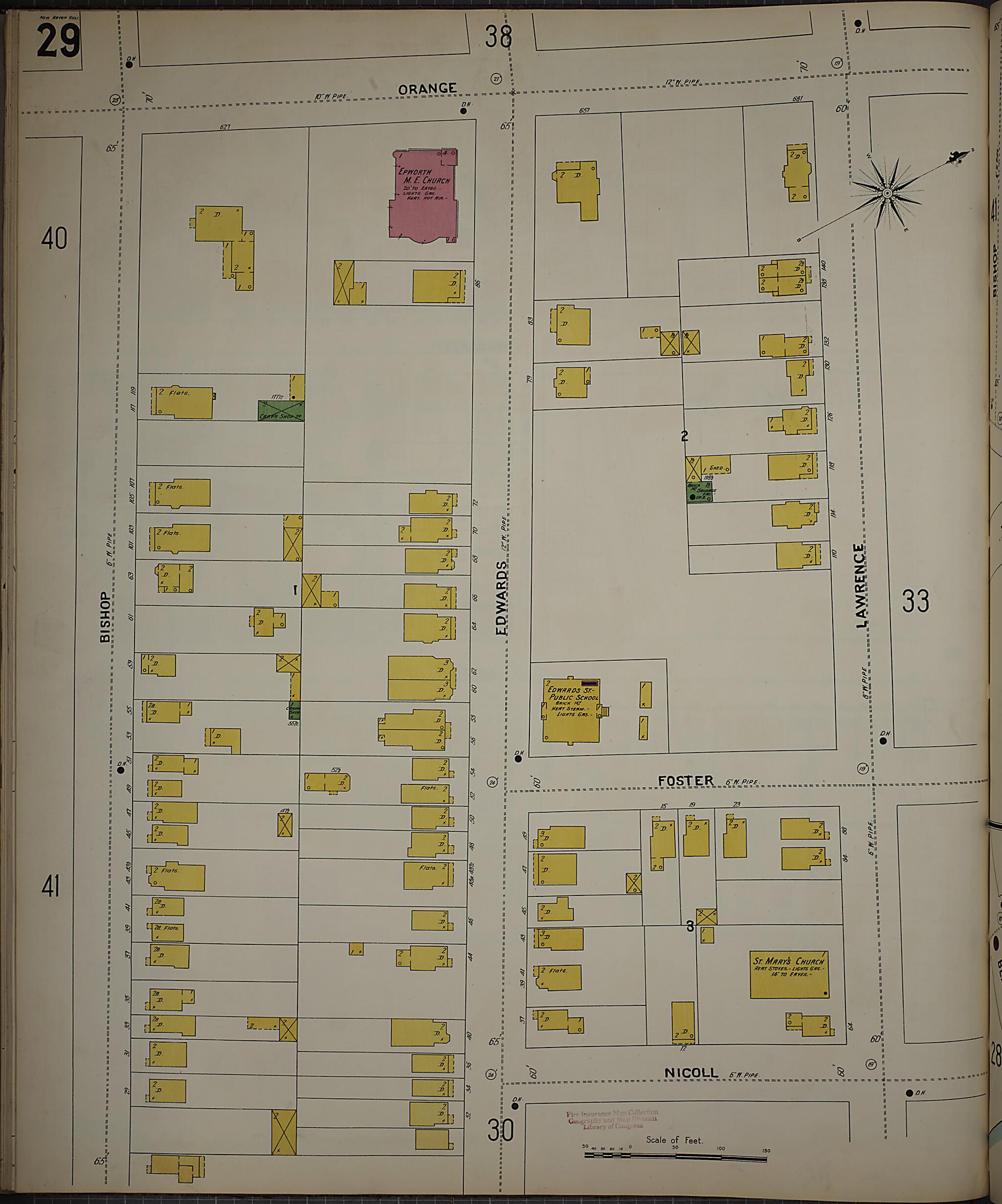 This old map of New Haven, New Haven County, Connecticut was created by Sanborn Map Company in 1901