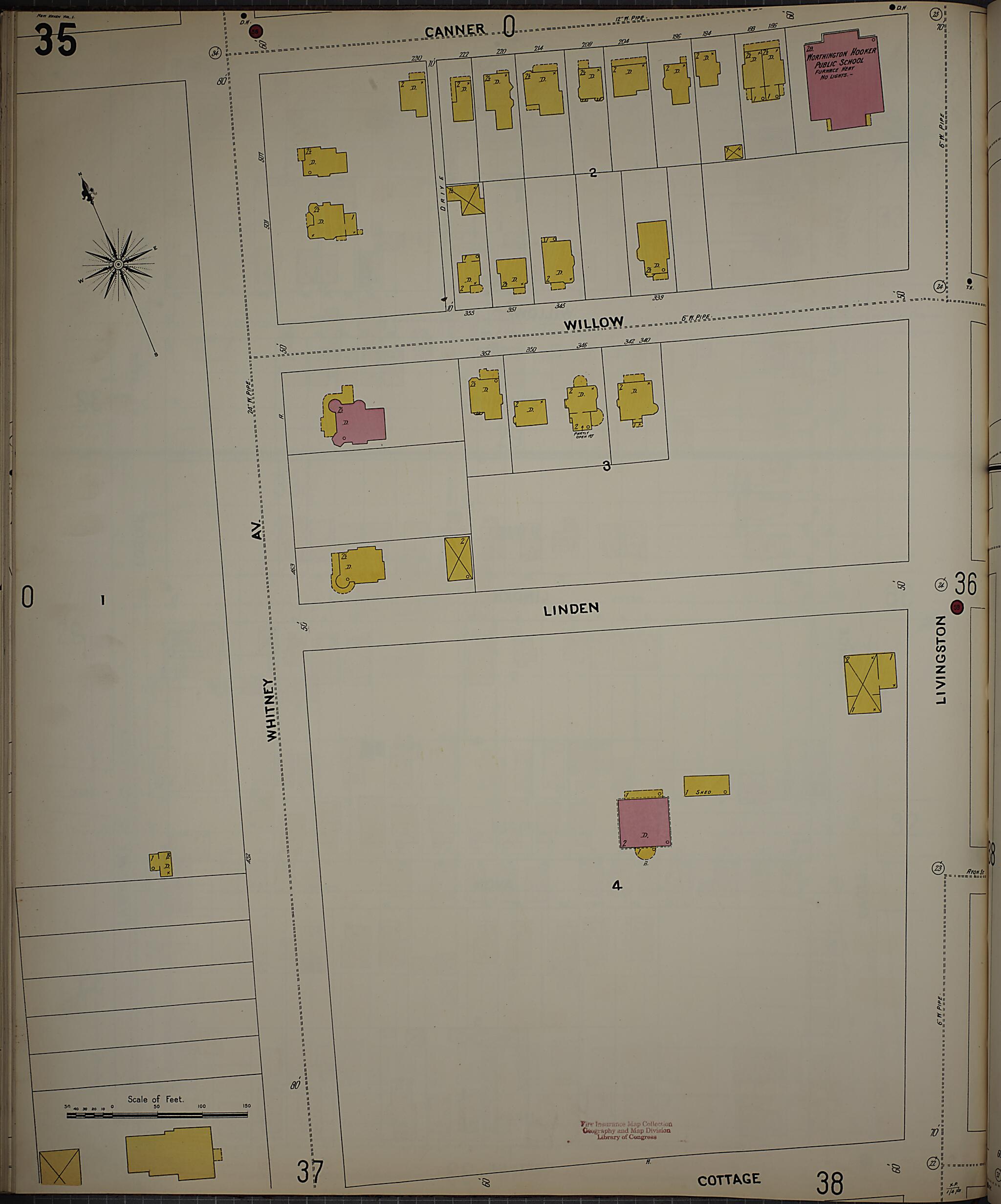 This old map of New Haven, New Haven County, Connecticut was created by Sanborn Map Company in 1901