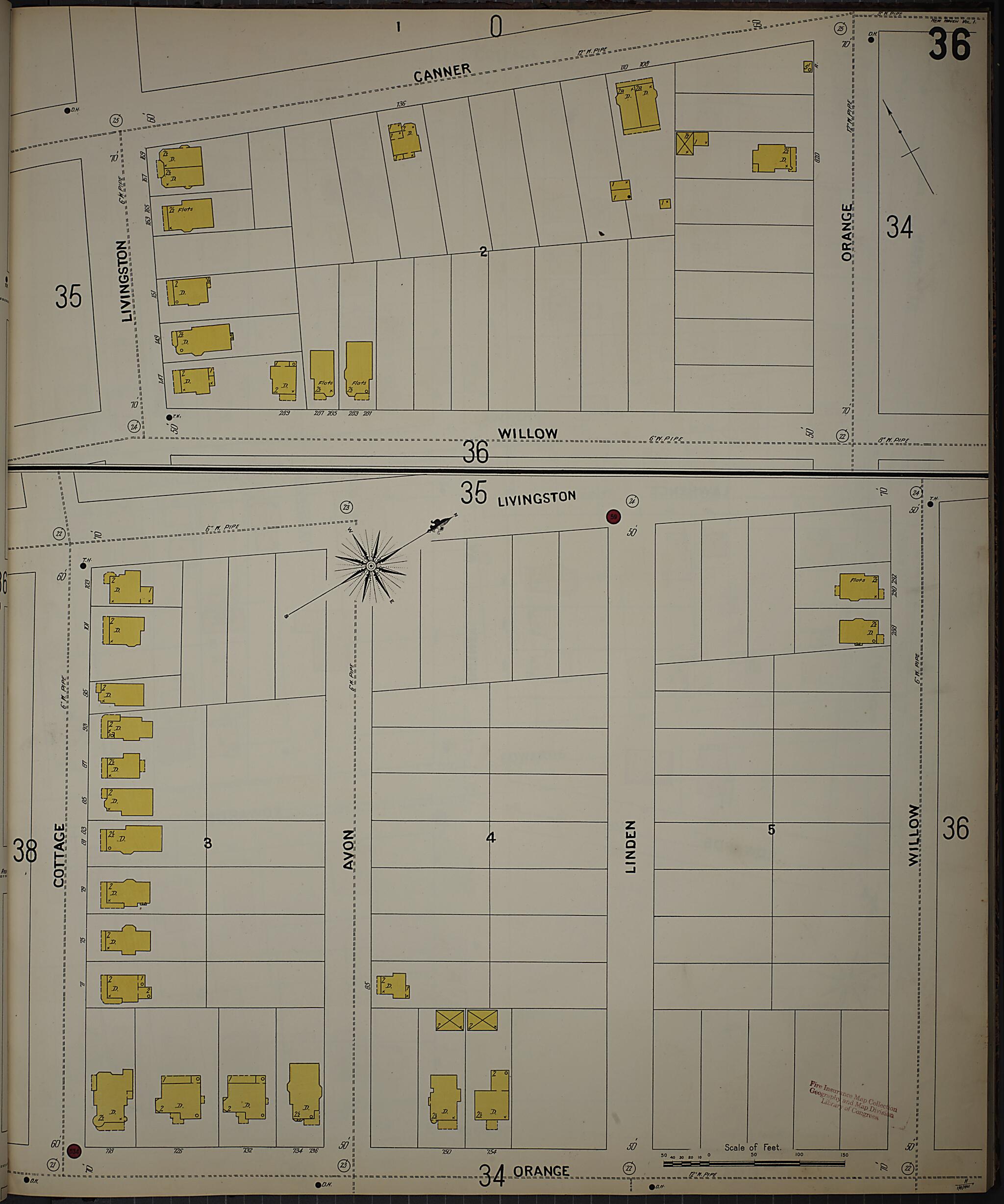 This old map of New Haven, New Haven County, Connecticut was created by Sanborn Map Company in 1901