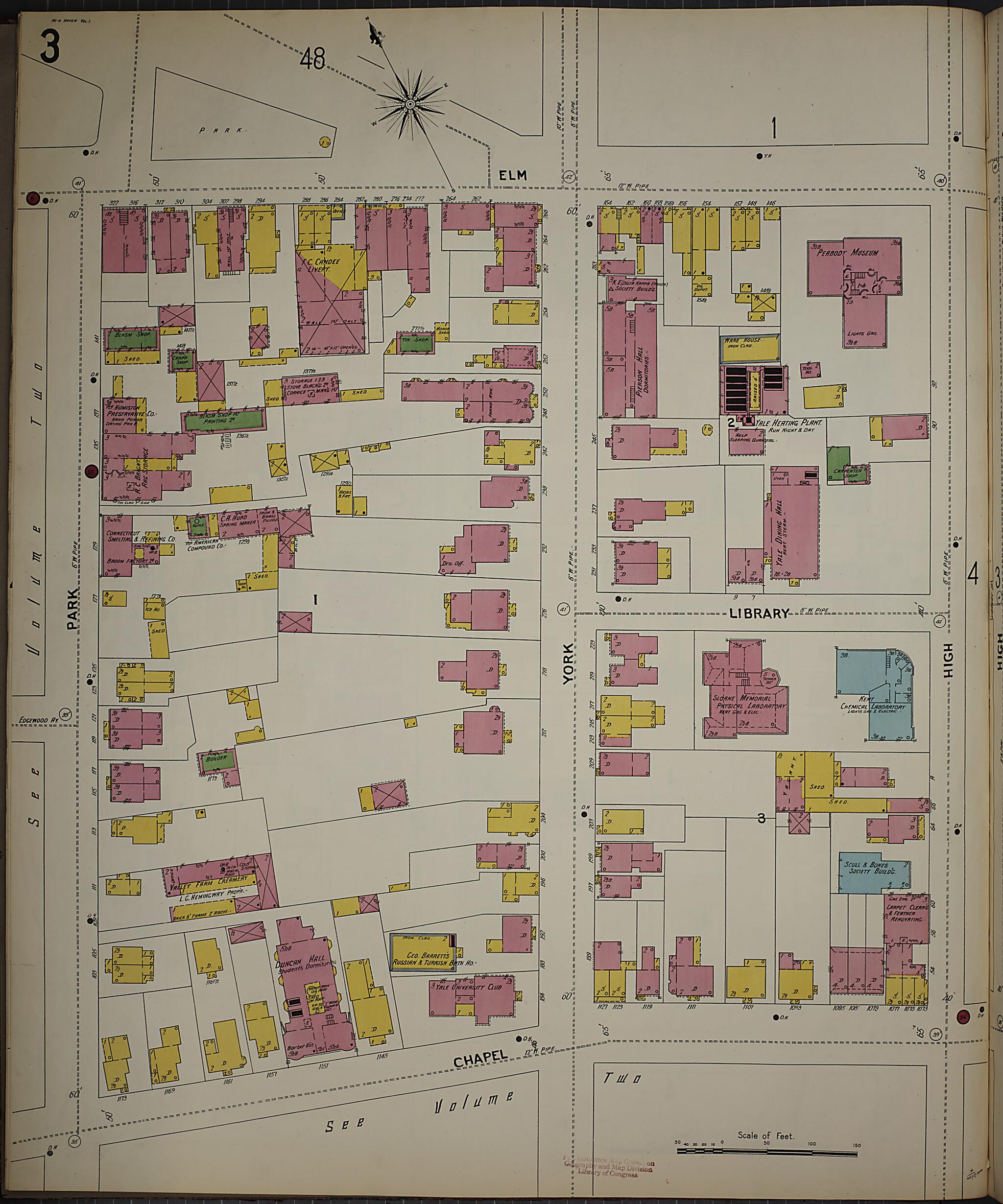 This old map of New Haven, New Haven County, Connecticut was created by Sanborn Map Company in 1901
