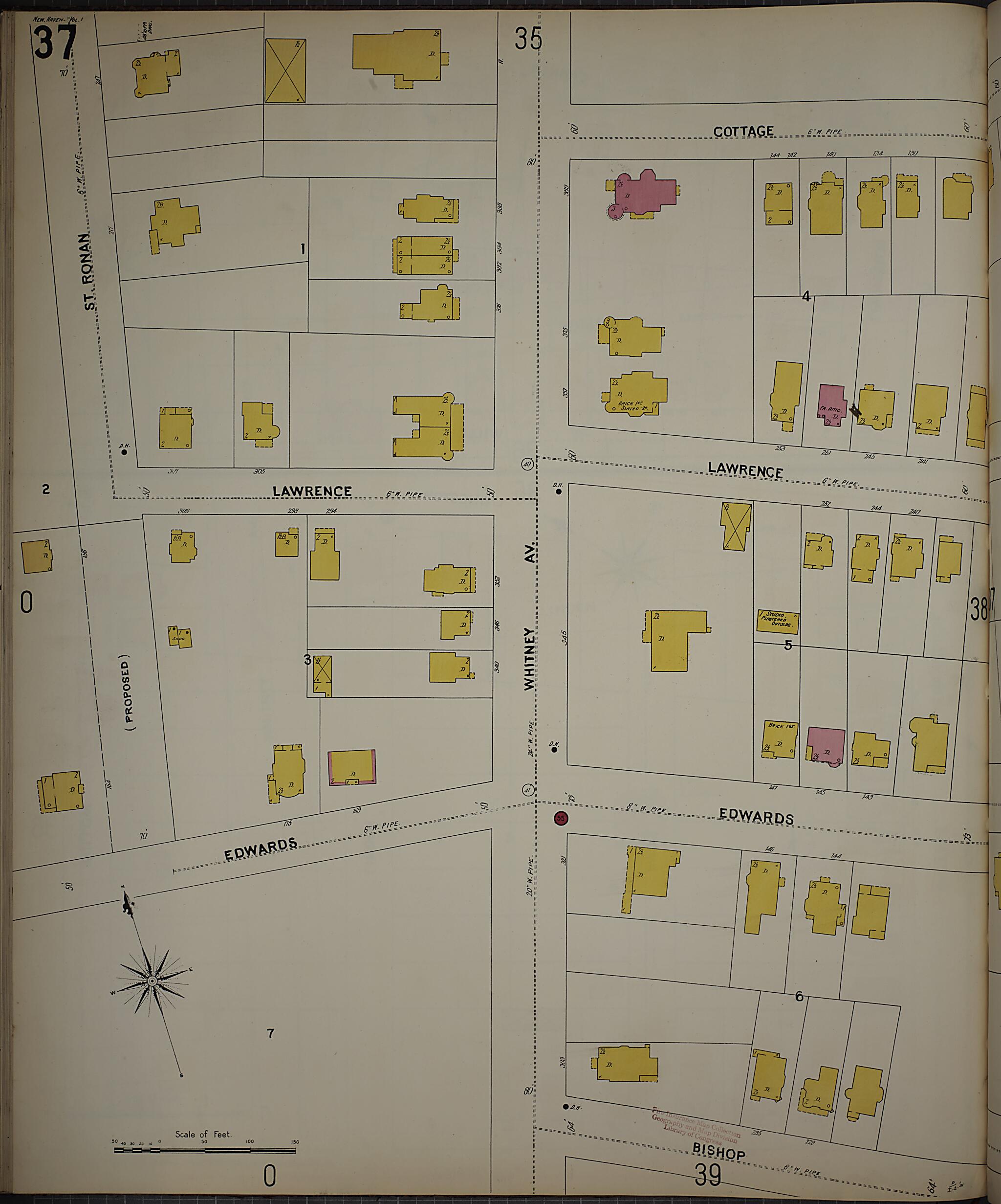 This old map of New Haven, New Haven County, Connecticut was created by Sanborn Map Company in 1901