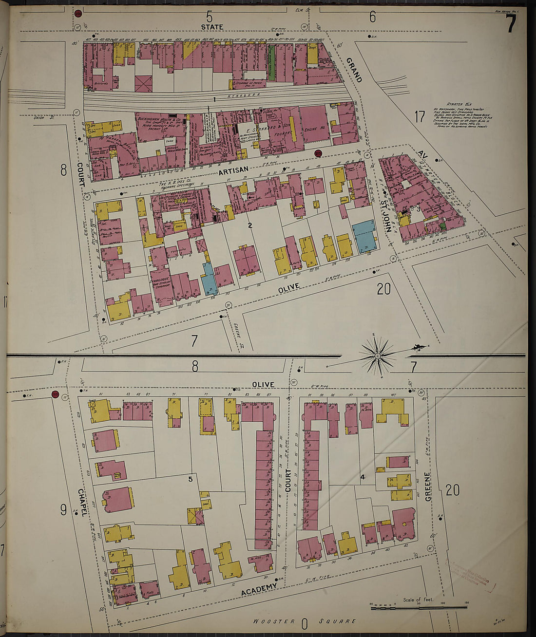 This old map of New Haven, New Haven County, Connecticut was created by Sanborn Map Company in 1901