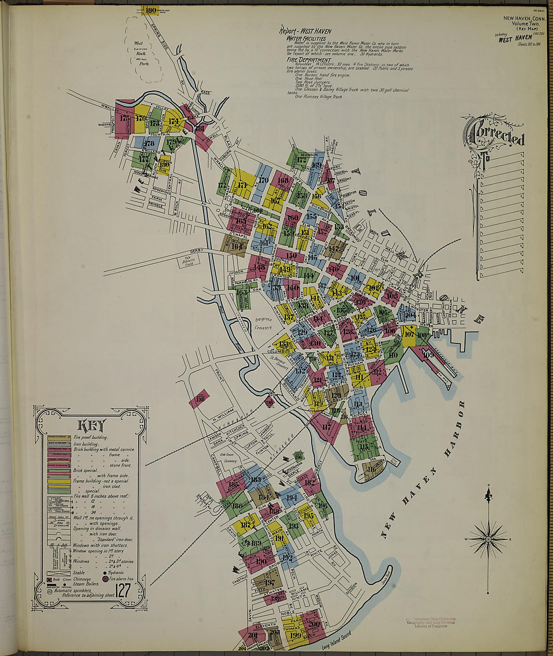 This old map of New Haven, New Haven County, Connecticut was created by Sanborn Map Company in 1901