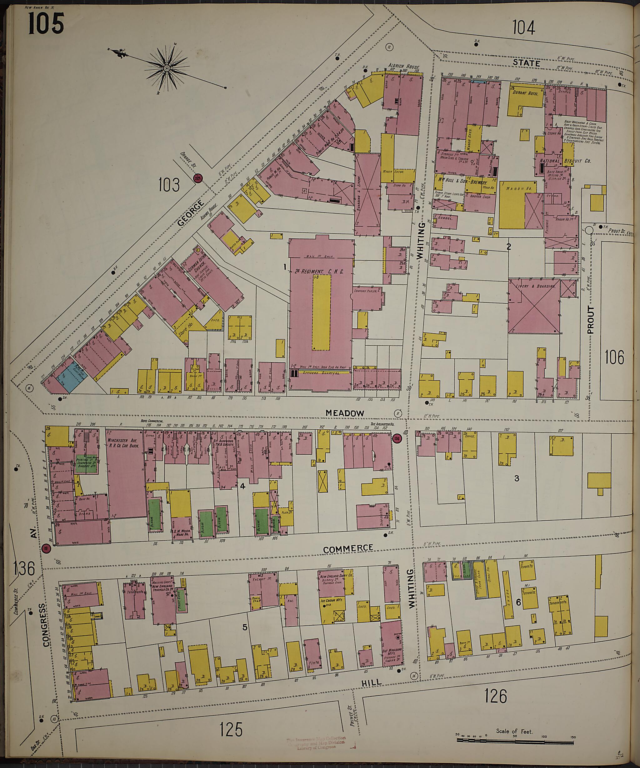This old map of New Haven, New Haven County, Connecticut was created by Sanborn Map Company in 1901