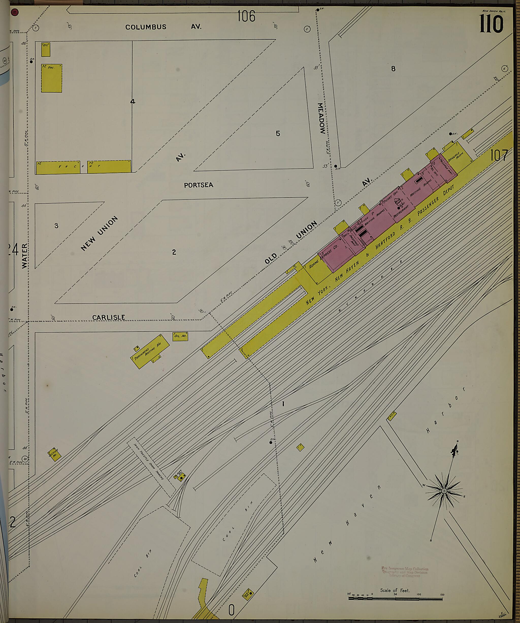 This old map of New Haven, New Haven County, Connecticut was created by Sanborn Map Company in 1901