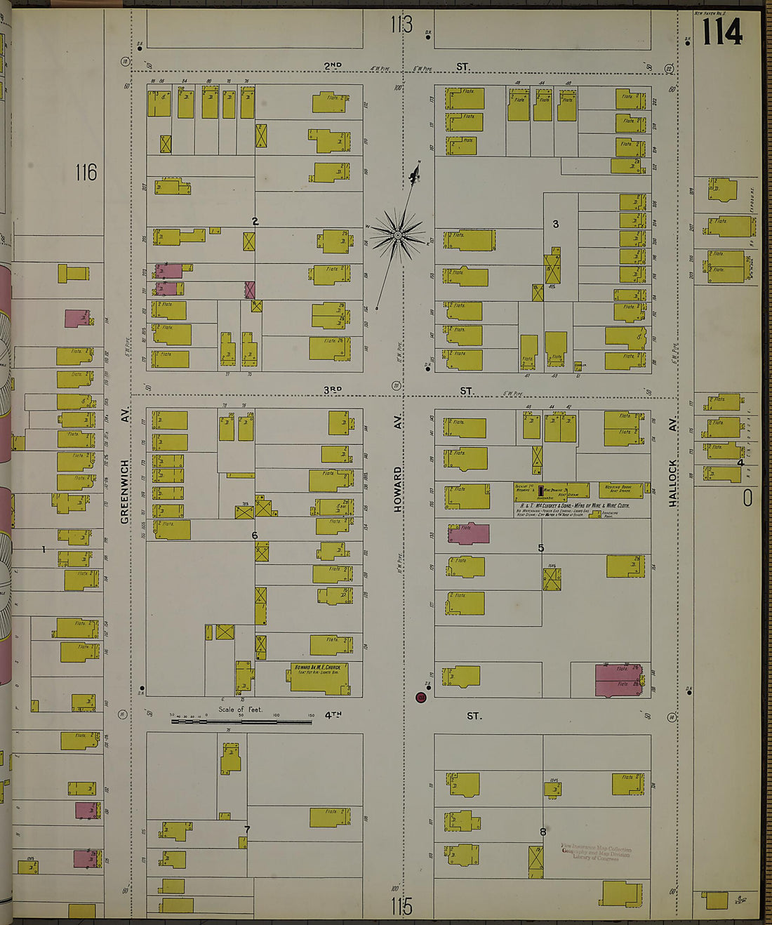 This old map of New Haven, New Haven County, Connecticut was created by Sanborn Map Company in 1901
